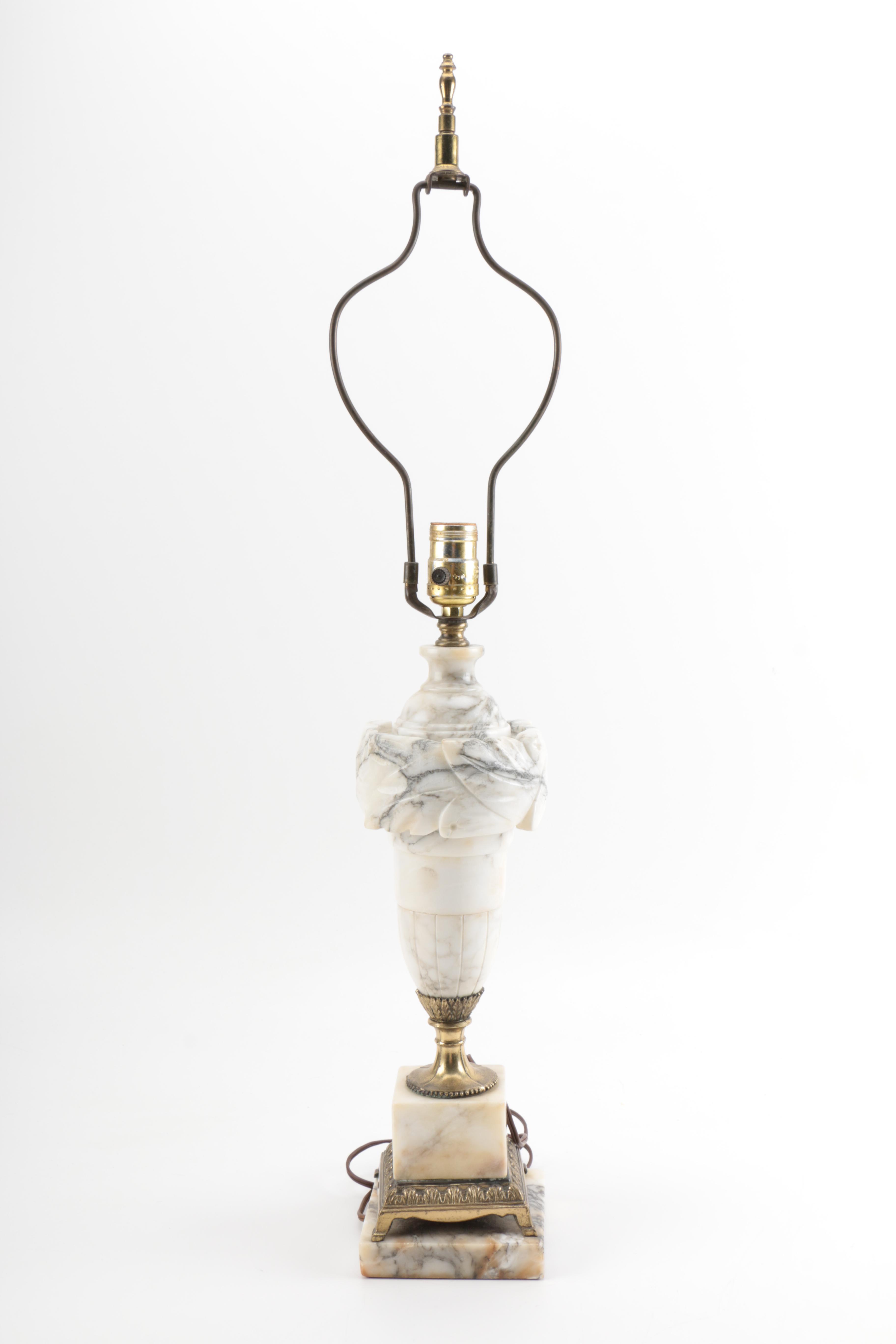 Alabaster and Brass Lamps