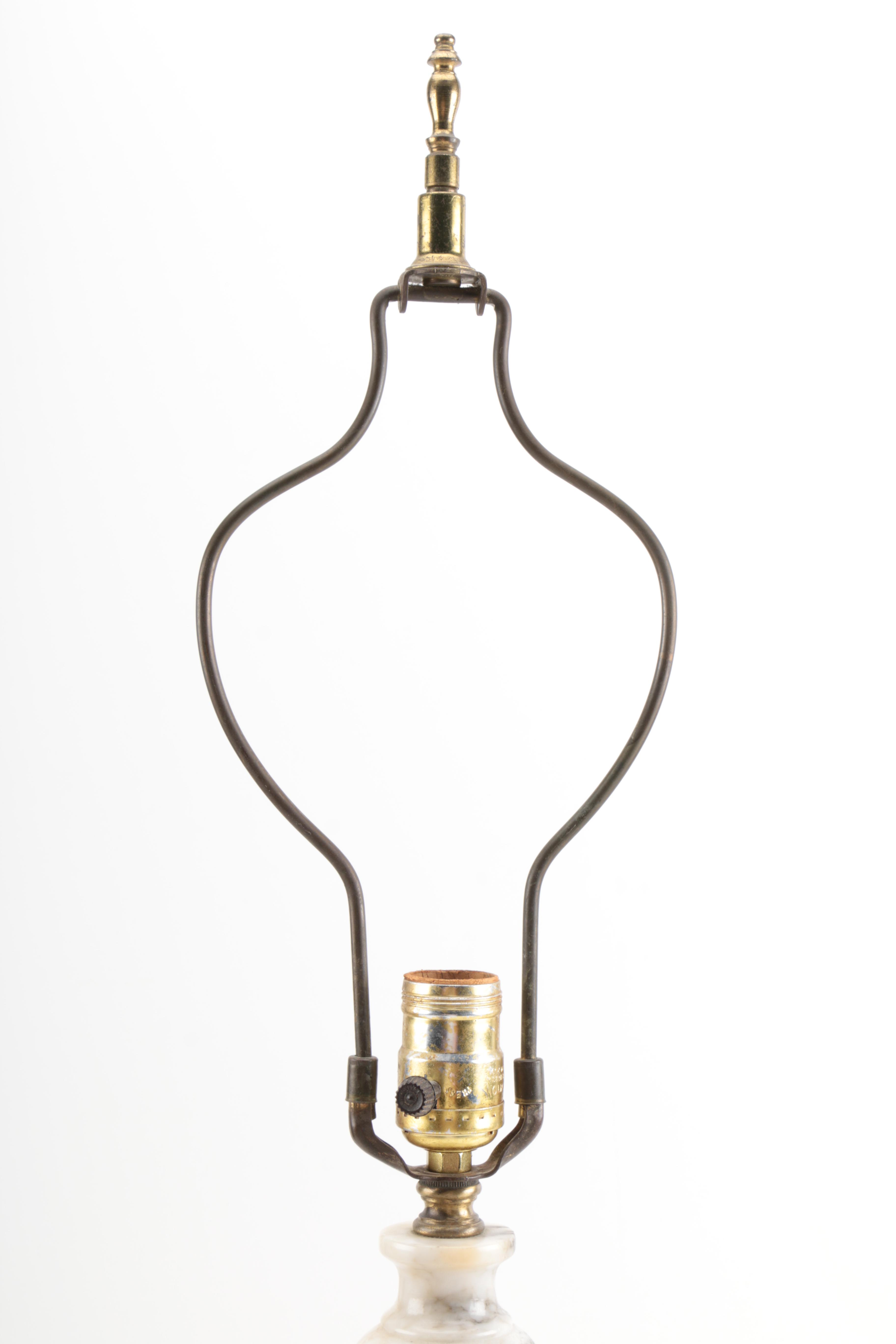 Alabaster and Brass Lamps