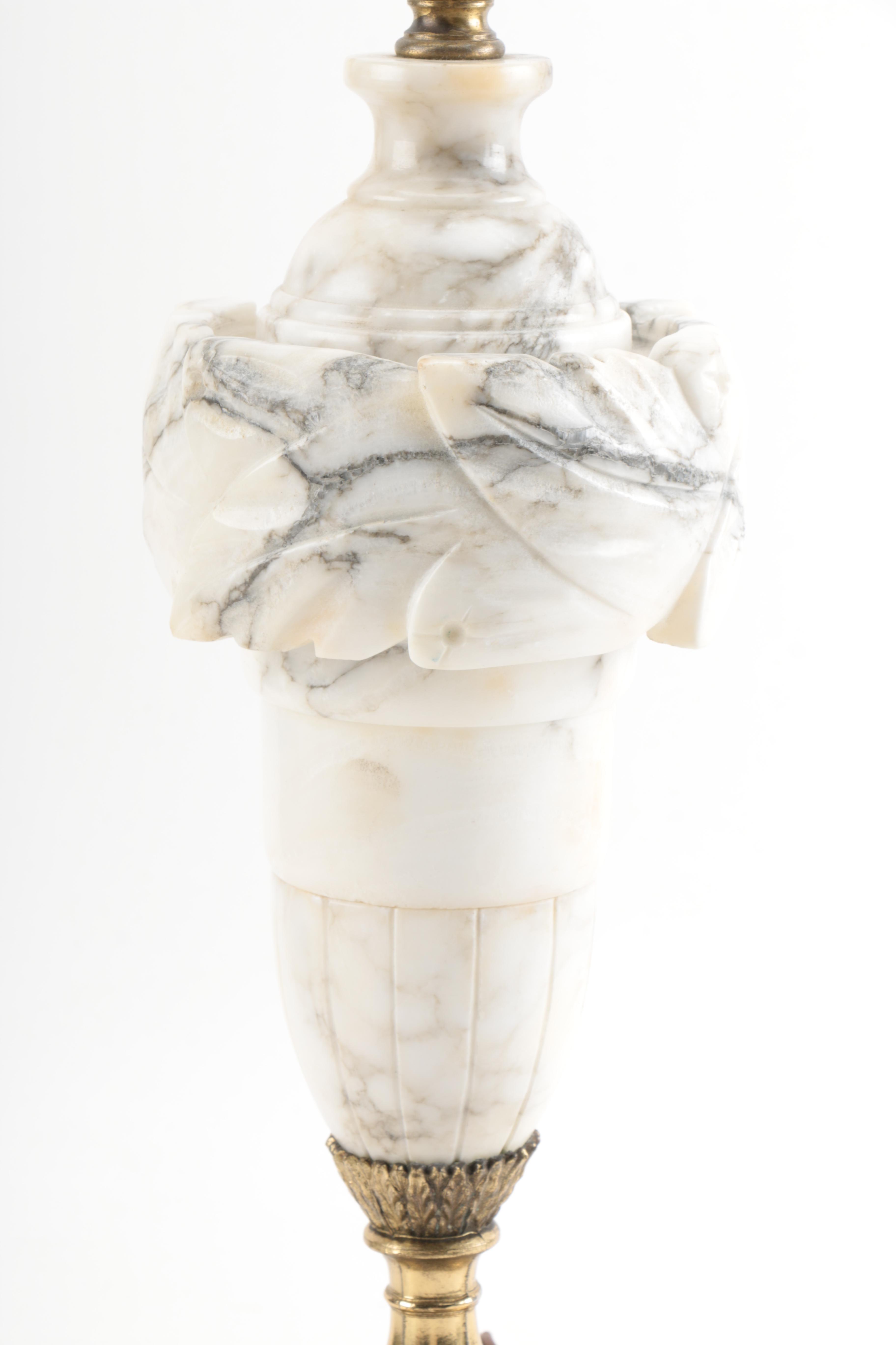 Alabaster and Brass Lamps