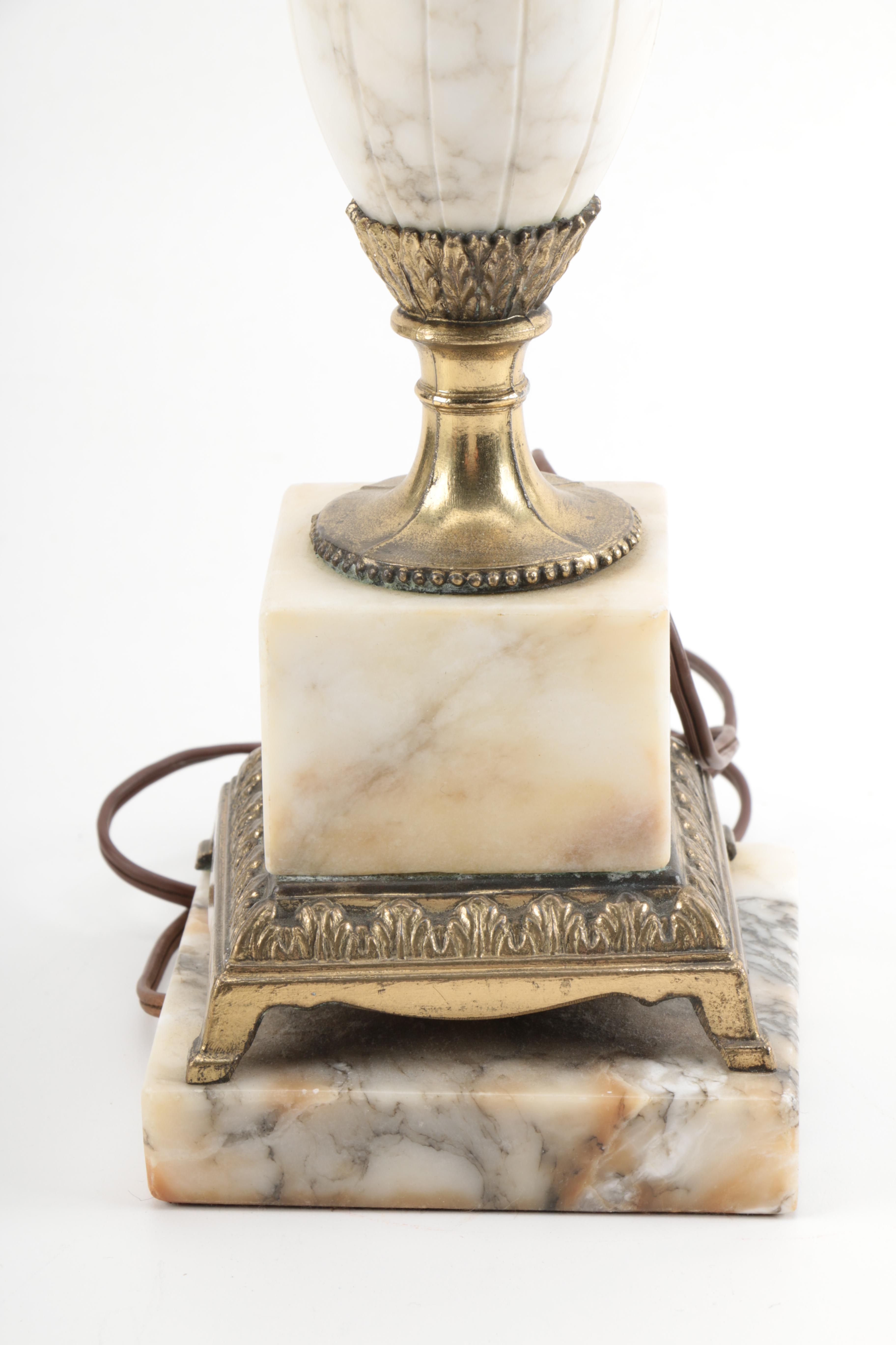 Alabaster and Brass Lamps