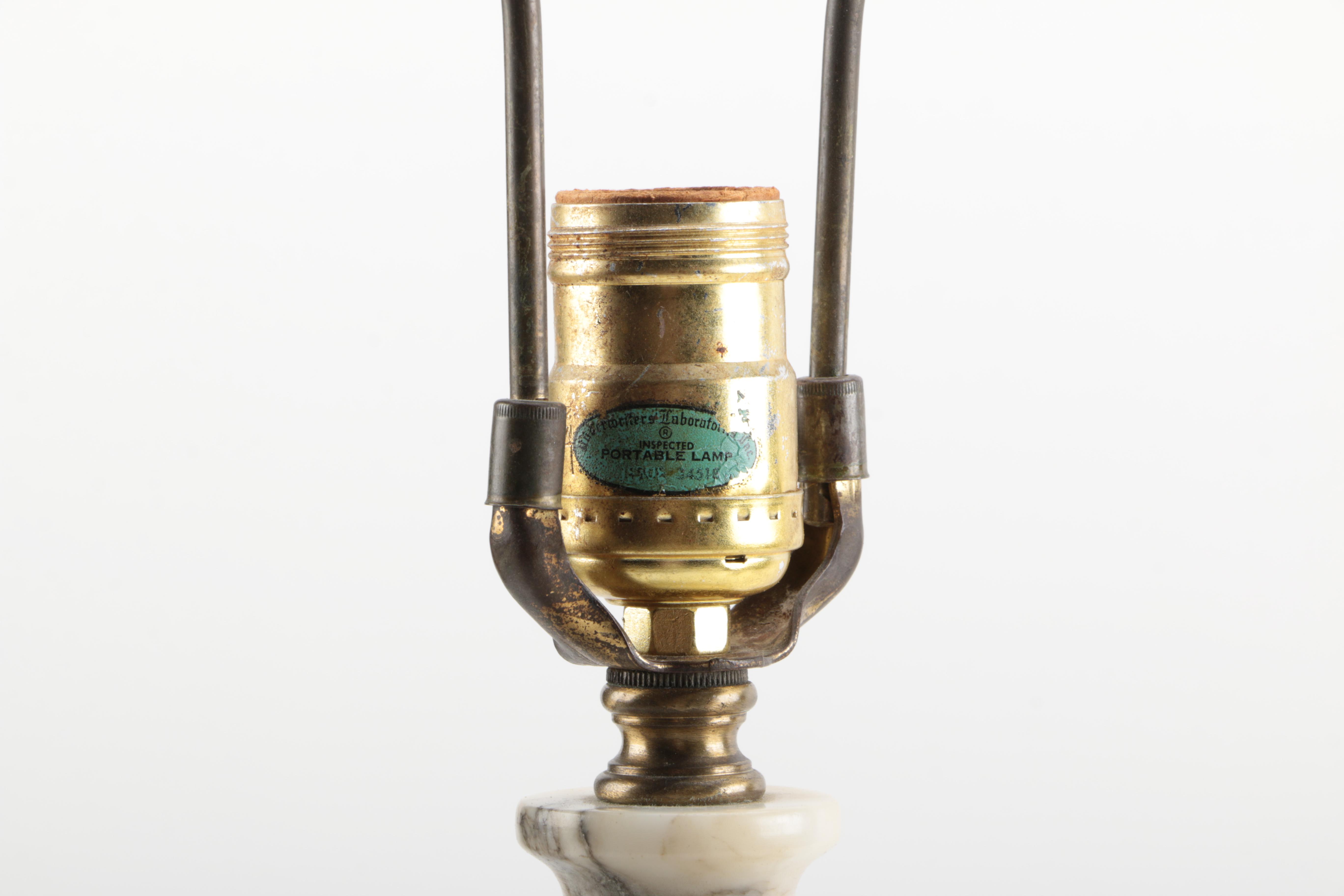 Alabaster and Brass Lamps