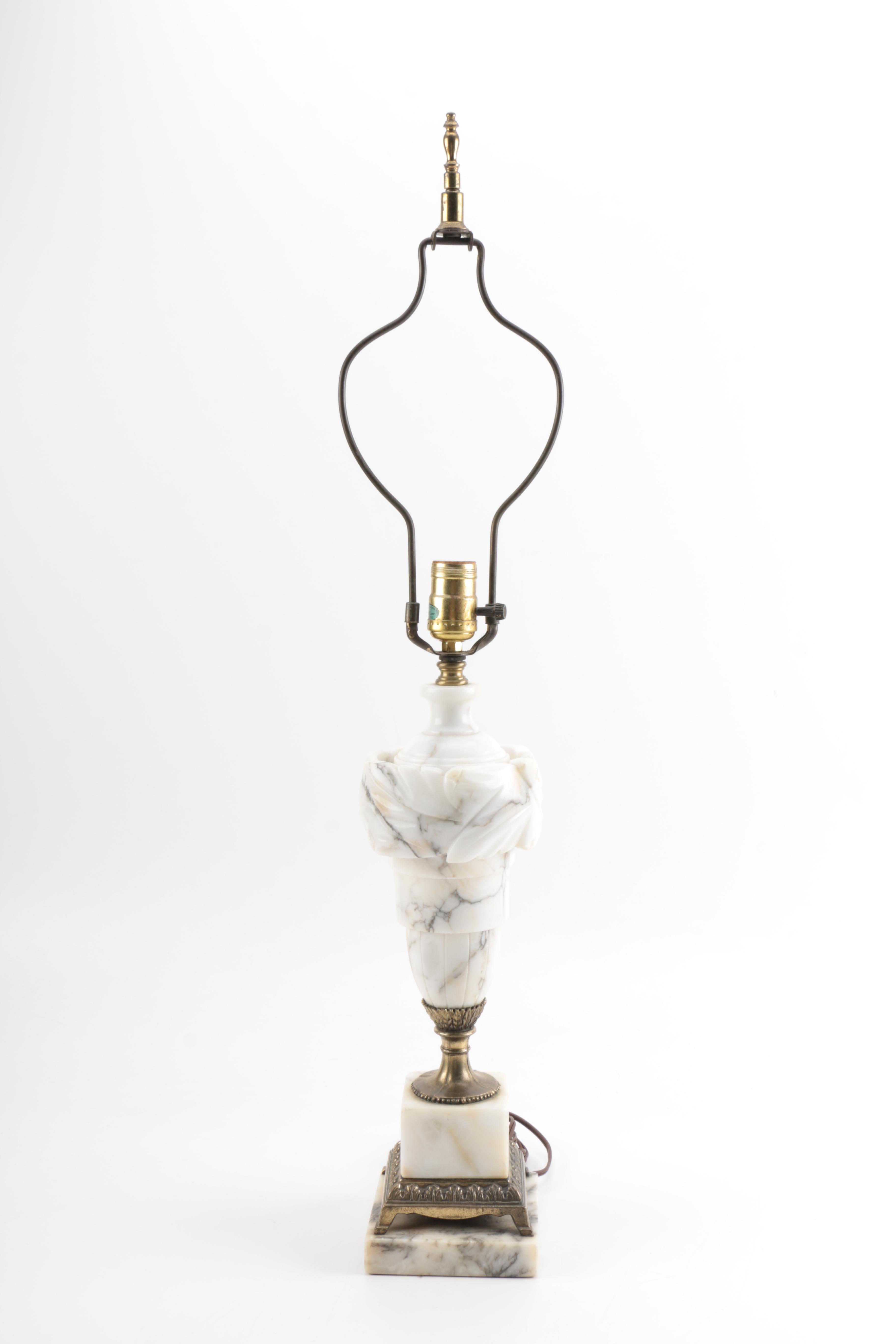 Alabaster and Brass Lamps