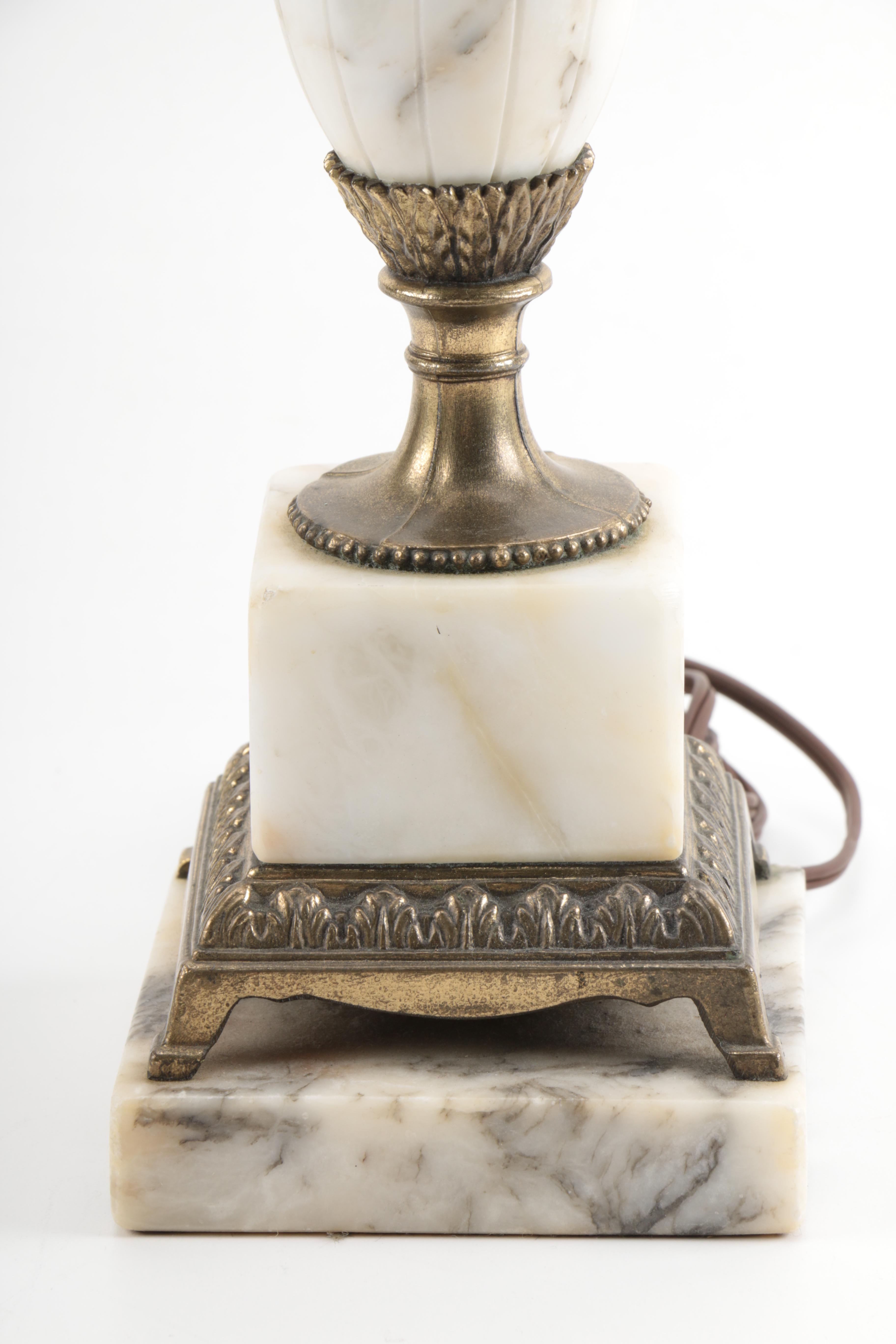 Alabaster and Brass Lamps