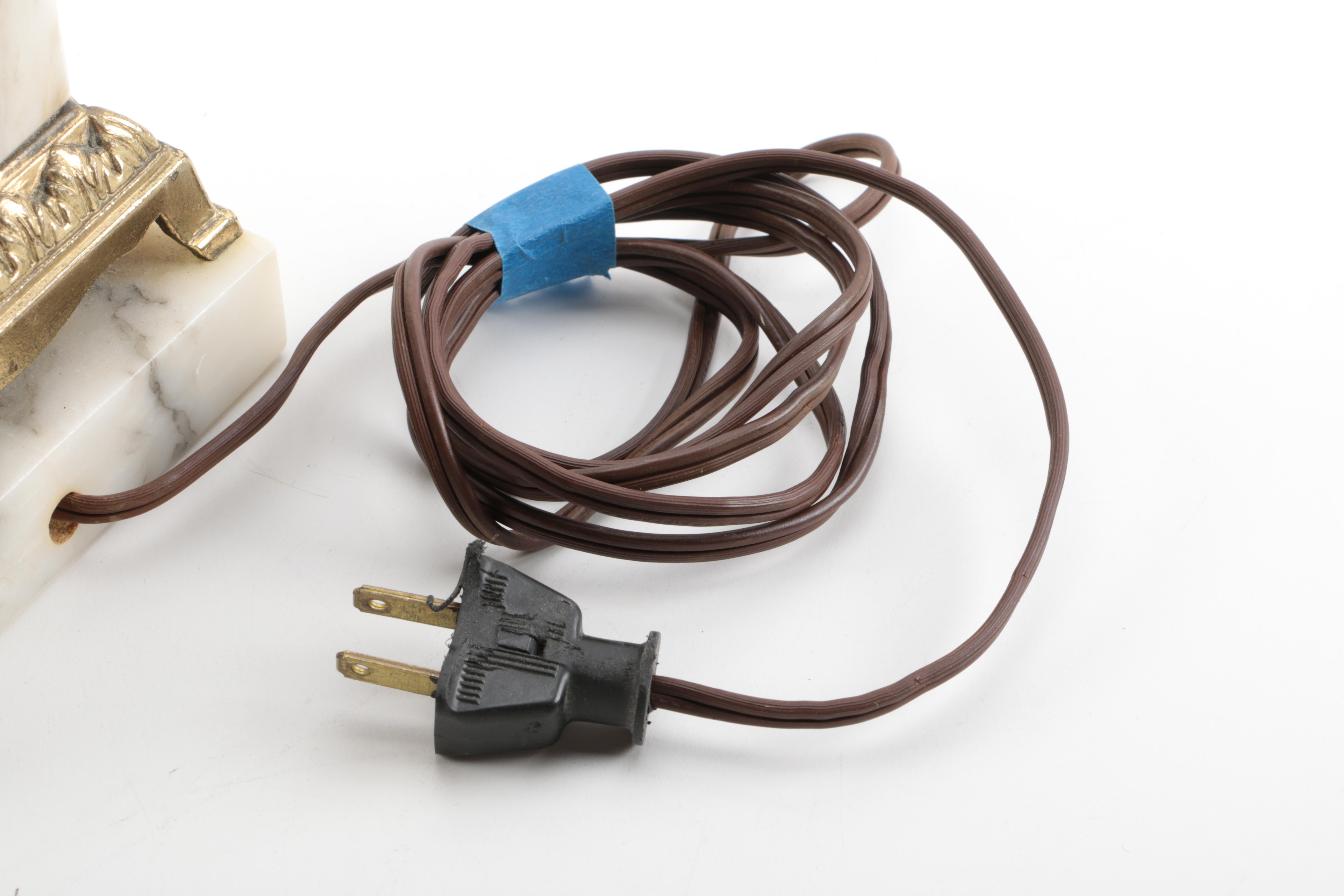 Alabaster and Brass Lamps