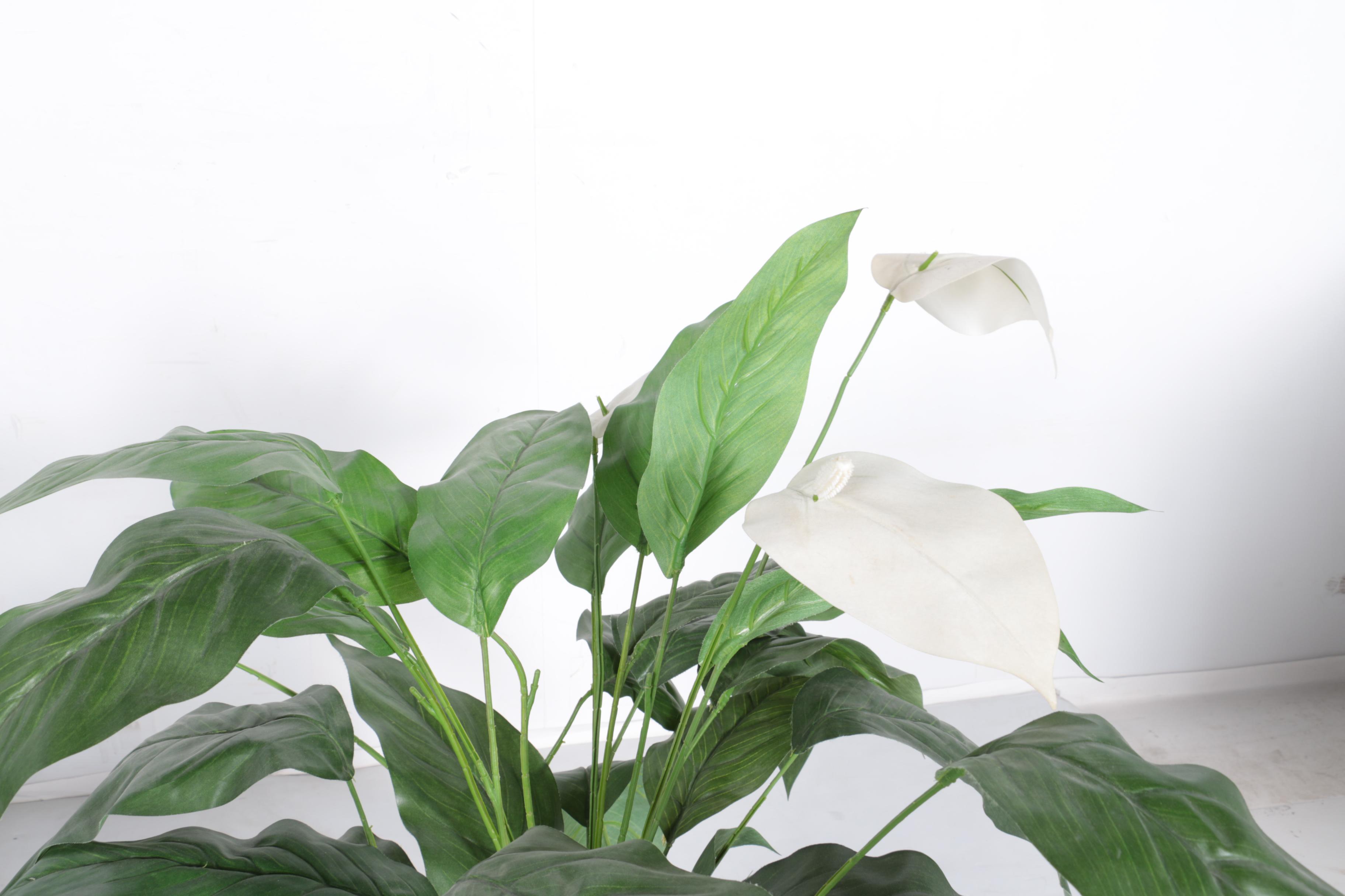 Metal Planters With Faux Greenery