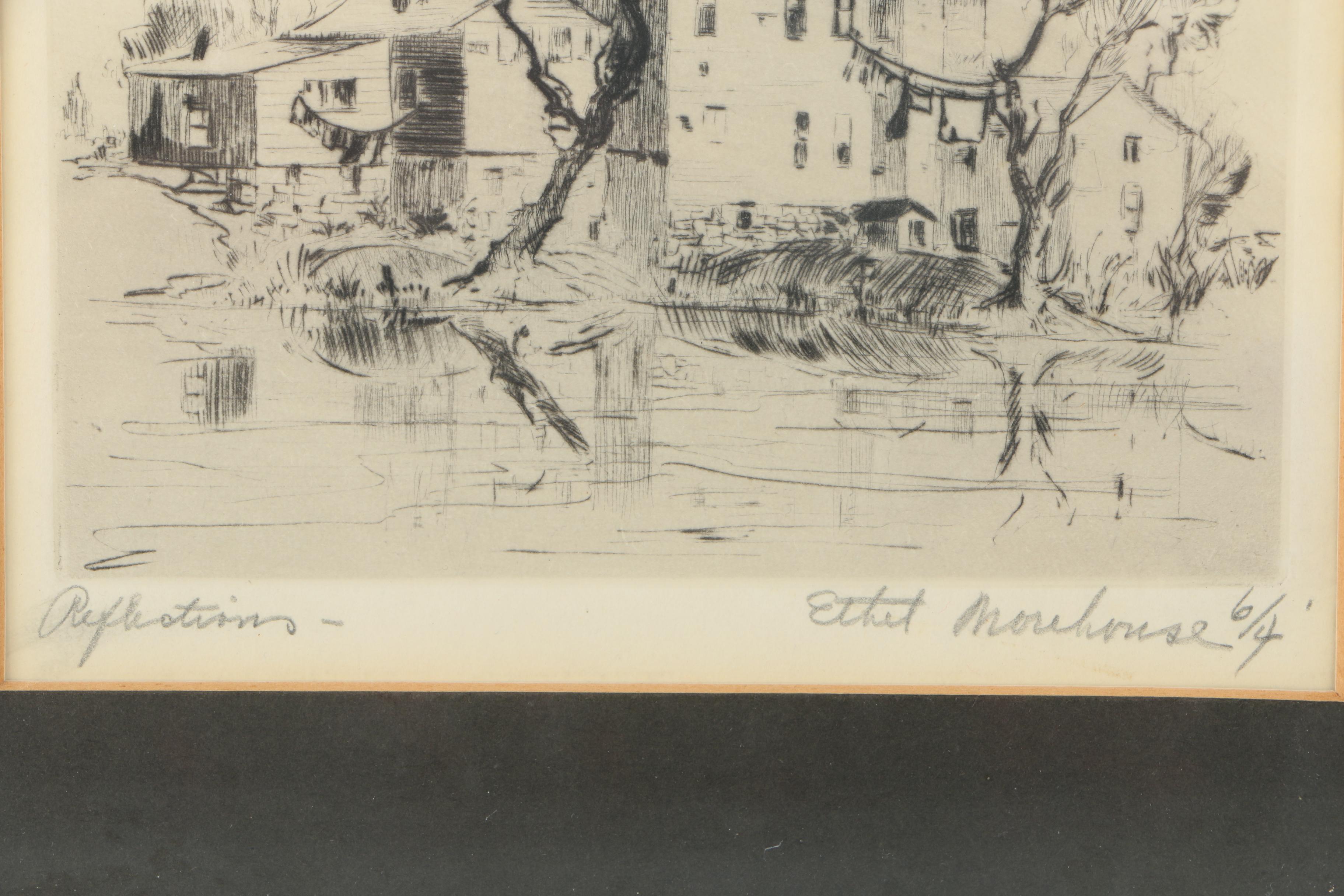 Ethel Morehouse Engraving "Reflections"