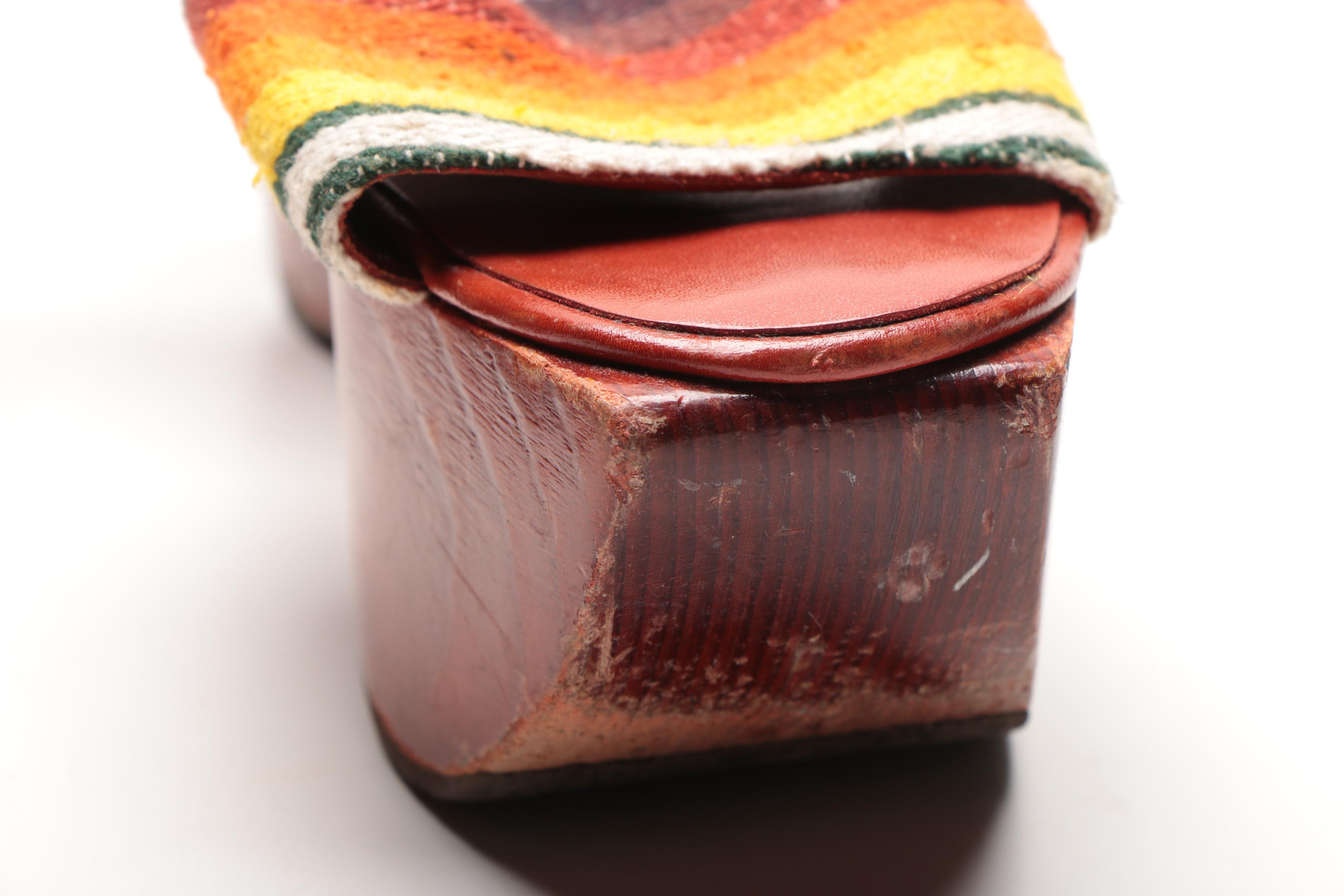 1970s Kloi Klog by Kimmel Wooden Platform Shoes