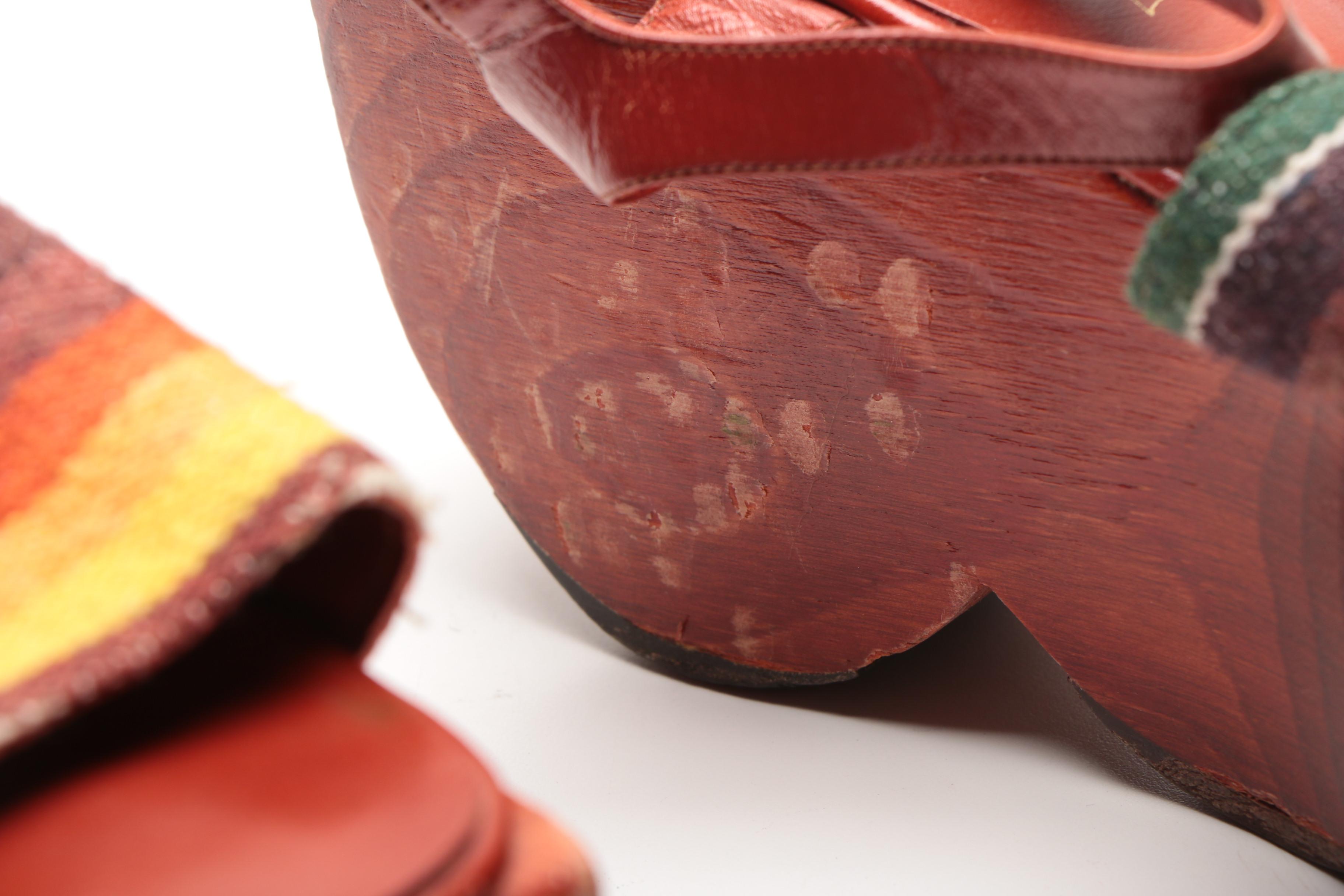 1970s Kloi Klog by Kimmel Wooden Platform Shoes