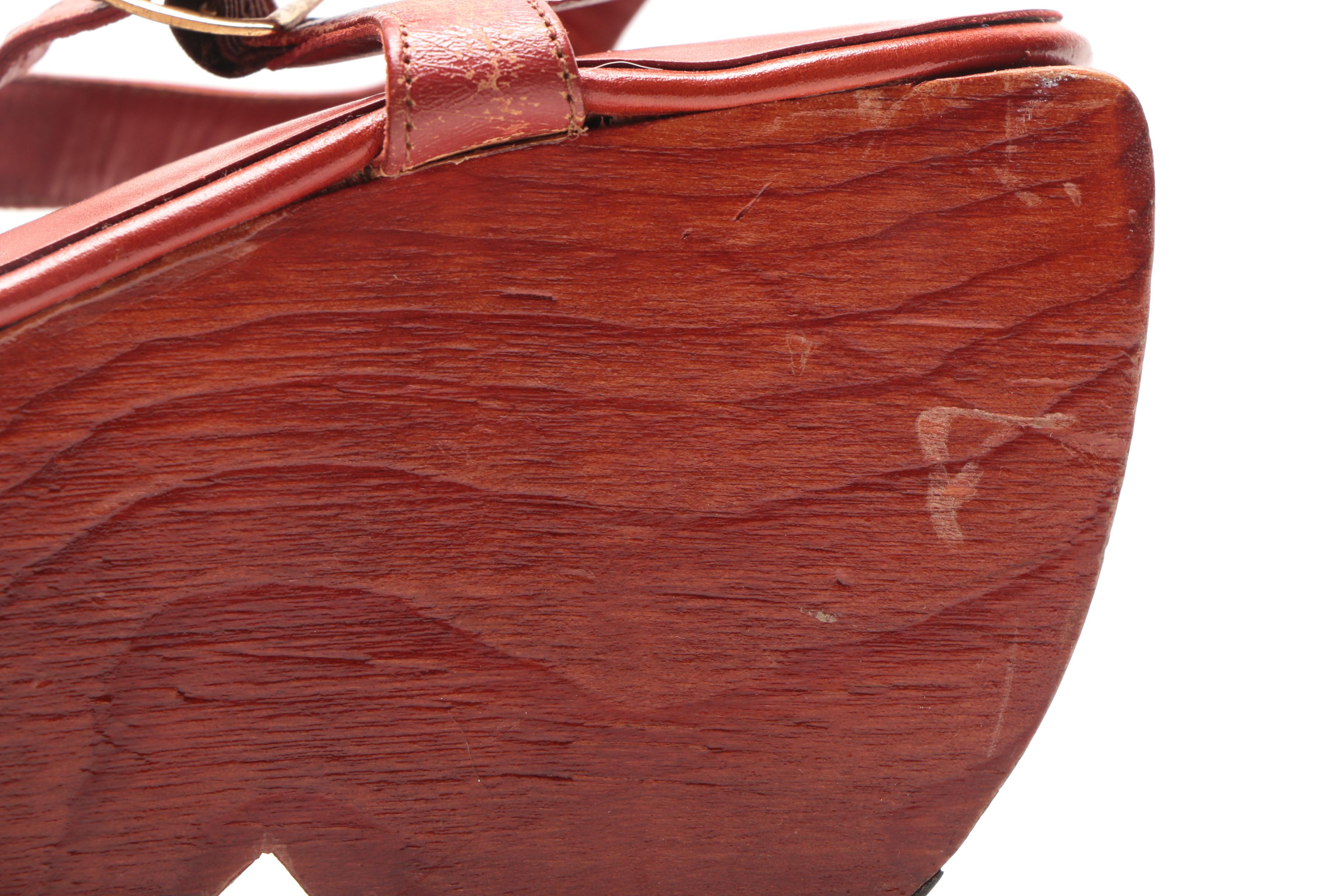 1970s Kloi Klog by Kimmel Wooden Platform Shoes