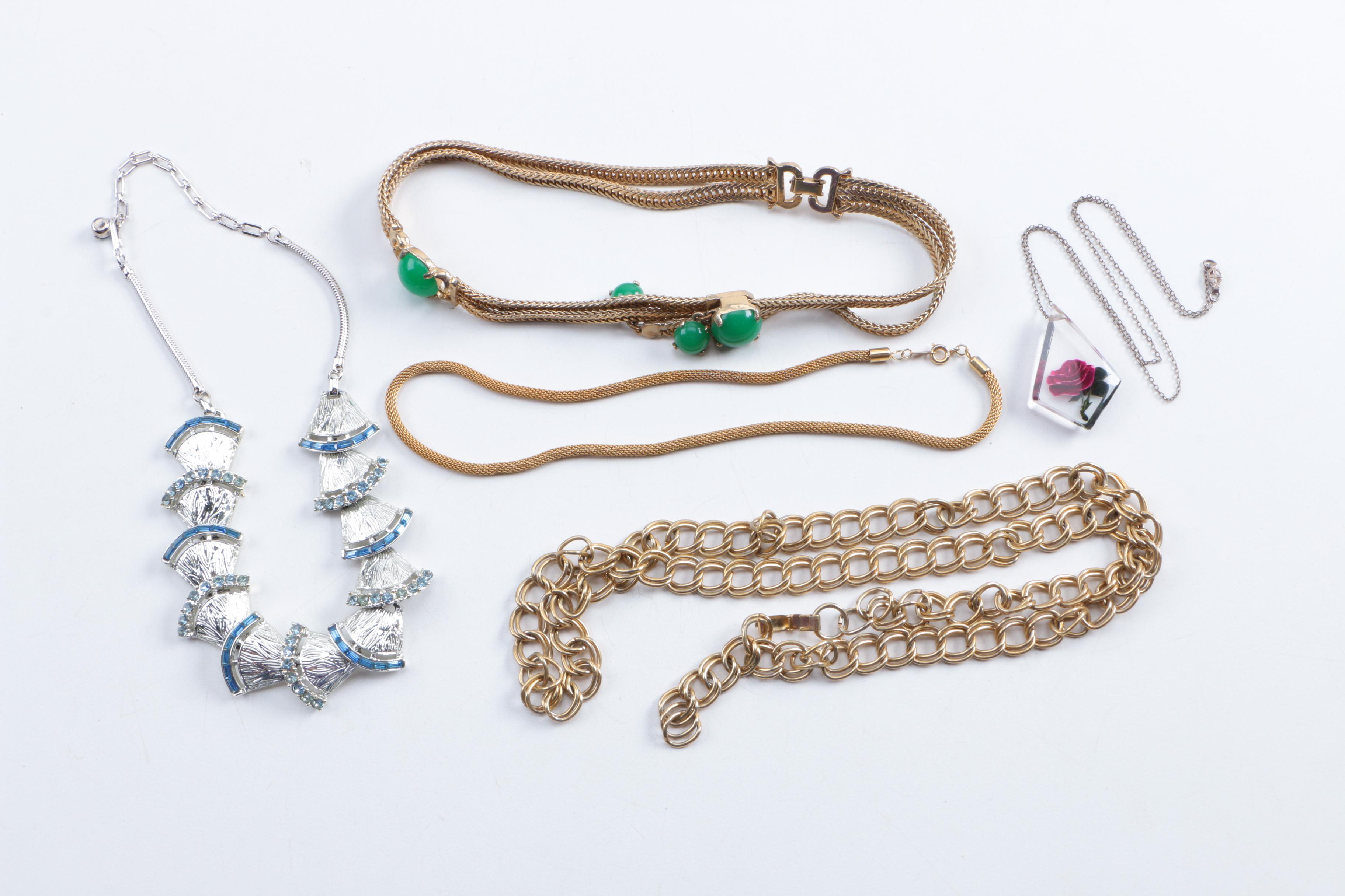 Gold Tone Vintage Costume Necklaces