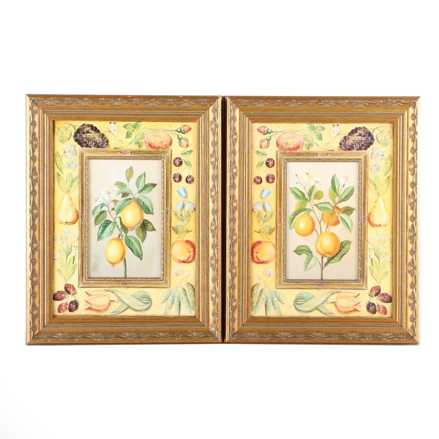 Offset Lithographs on Paper "Lemon Blossom" and "Orange Blossom"