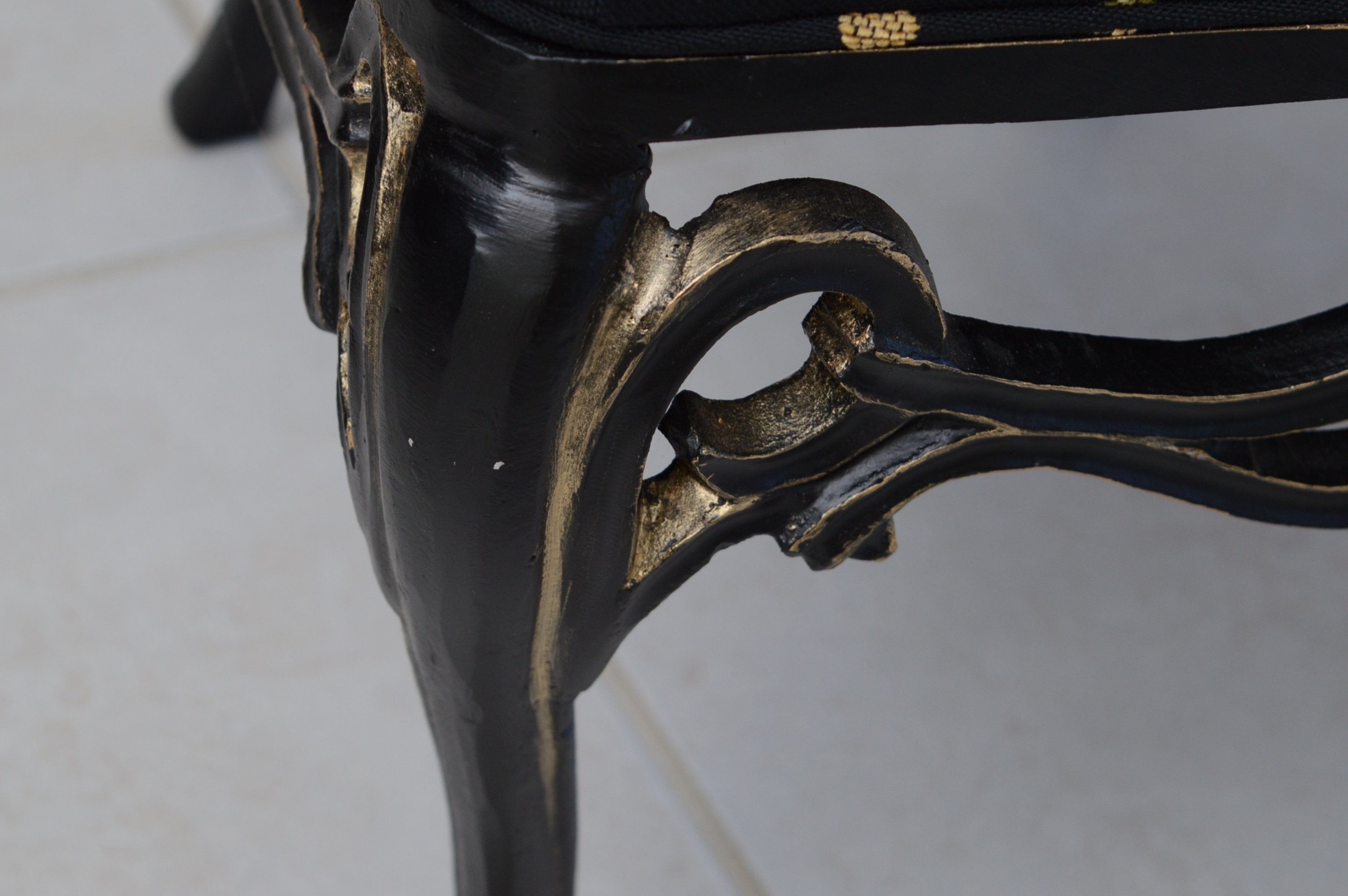 Wrought Iron and Glass Top Dining Table and Chairs