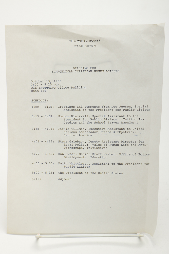 Signed Photo with President Reagan, E.  Doyle and Dr. Schuller