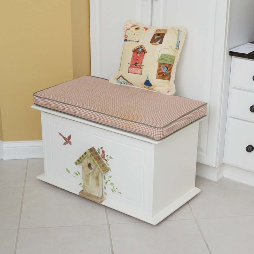 Storage Bench with Cushioned Seat