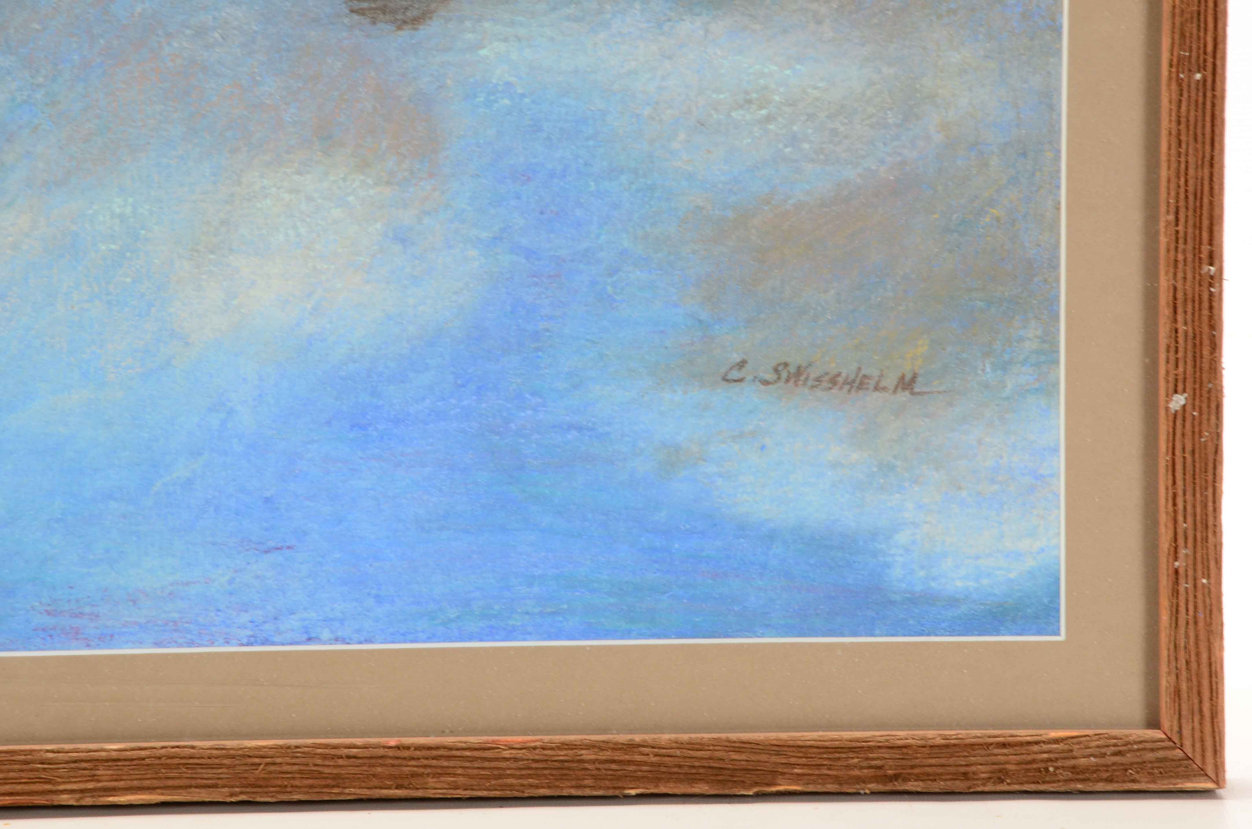 C. Swisshelm Original Signed Pastel Drawing