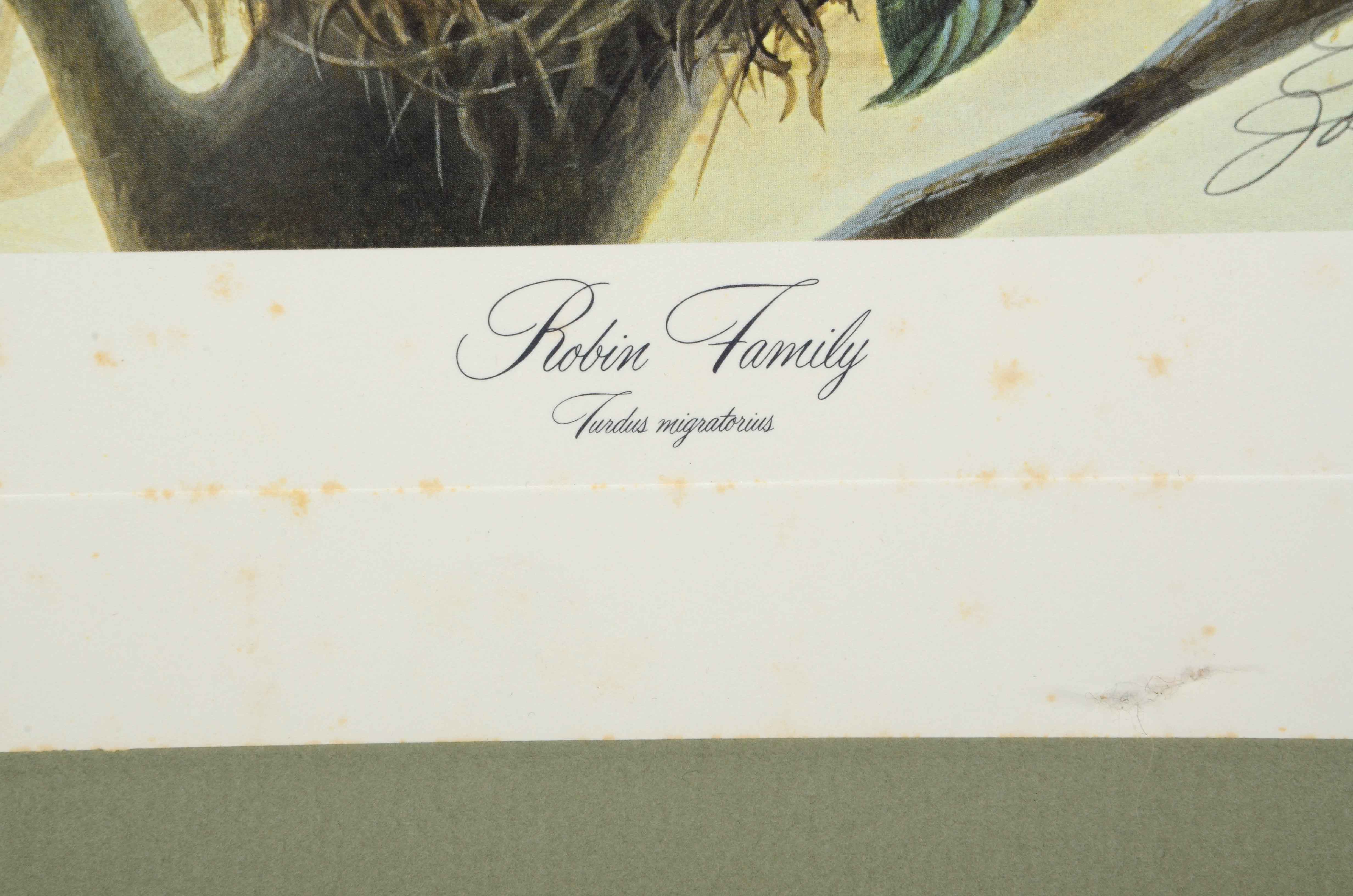 John Ruthven Signed Limited Edition Offset Lithograph "Robin Family"