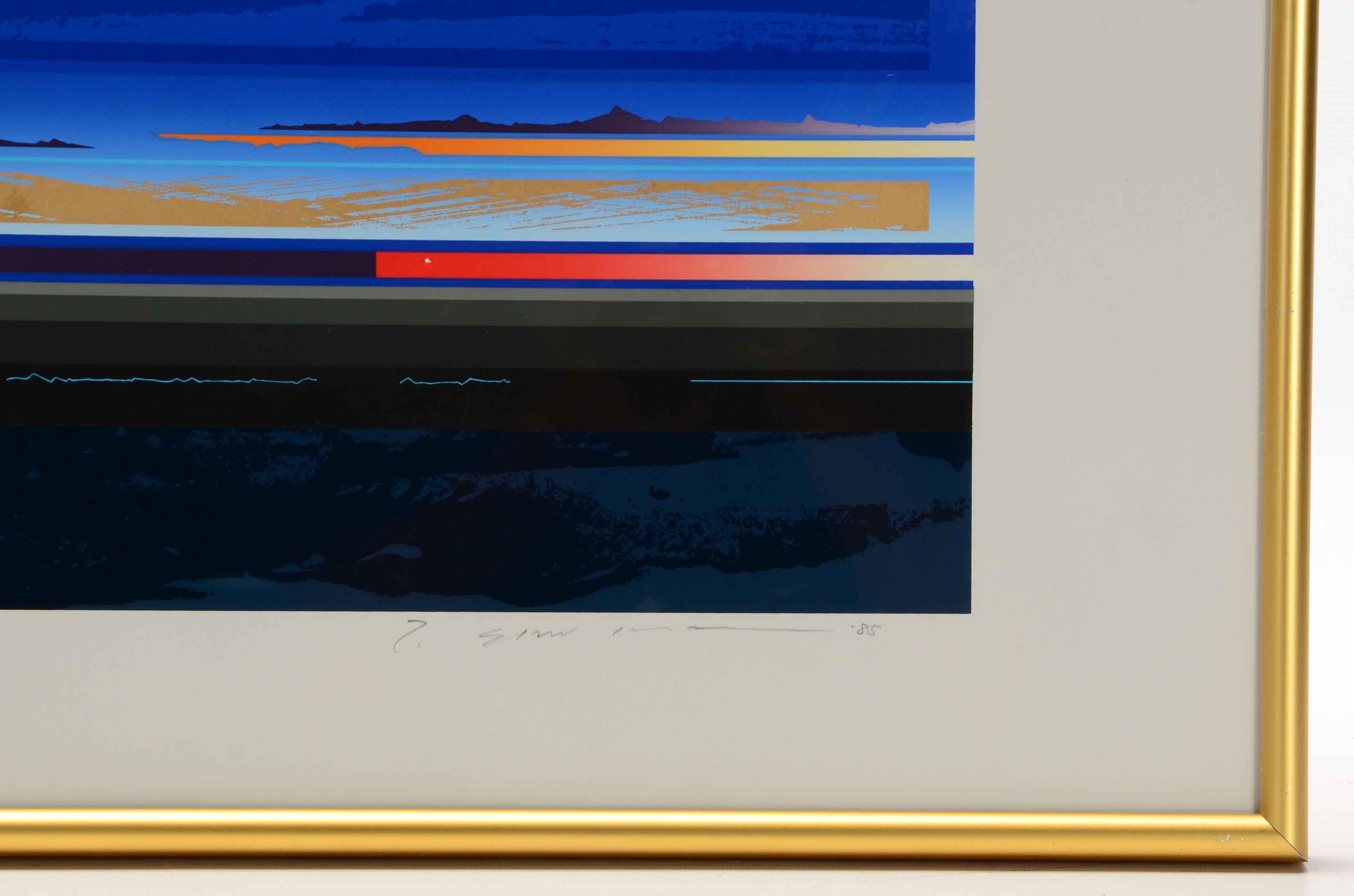 Tetsuro Sawada Signed 1985 Limited Edition Serigraph "Blue Horizon"