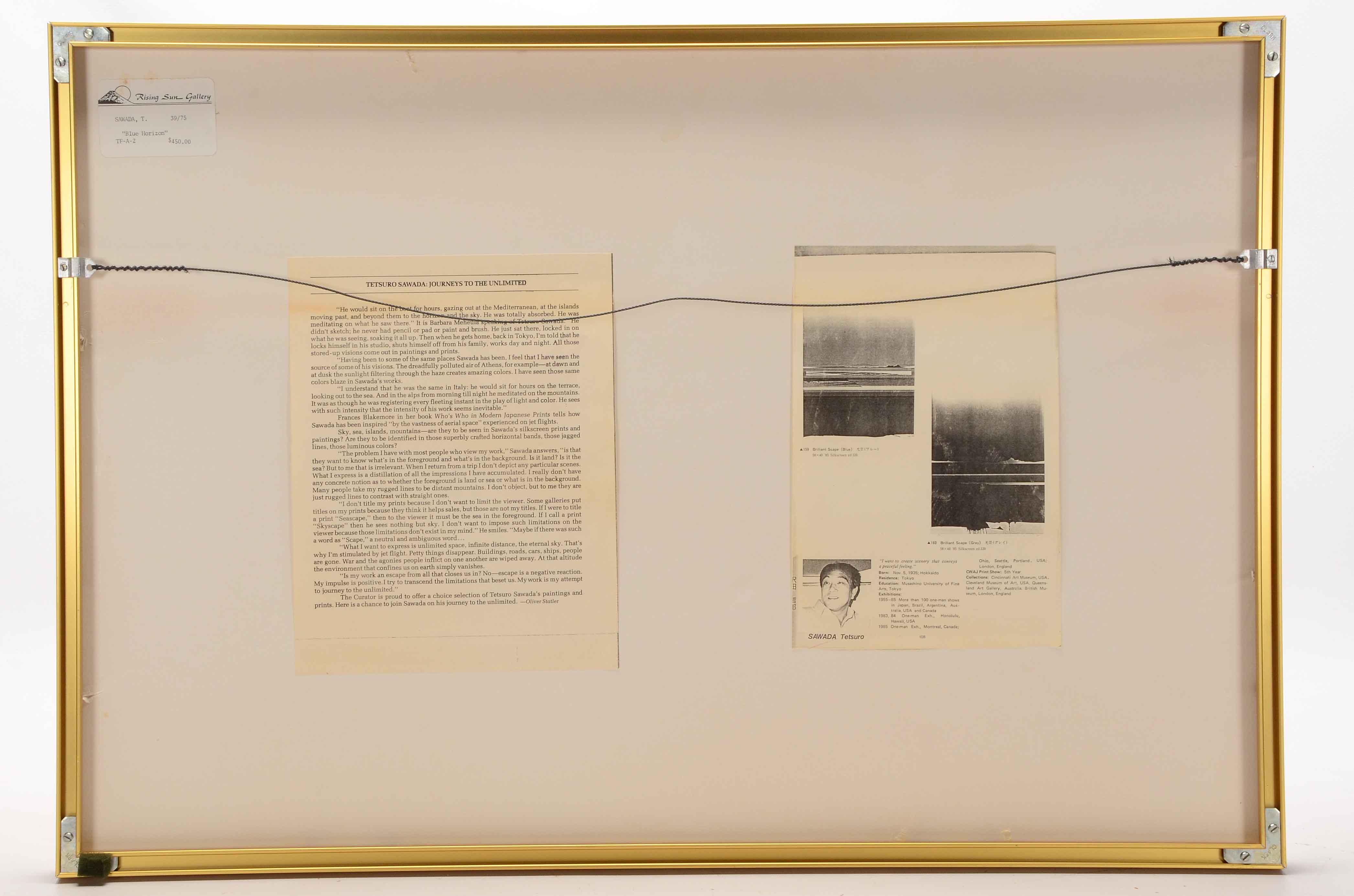 Tetsuro Sawada Signed 1985 Limited Edition Serigraph "Blue Horizon"