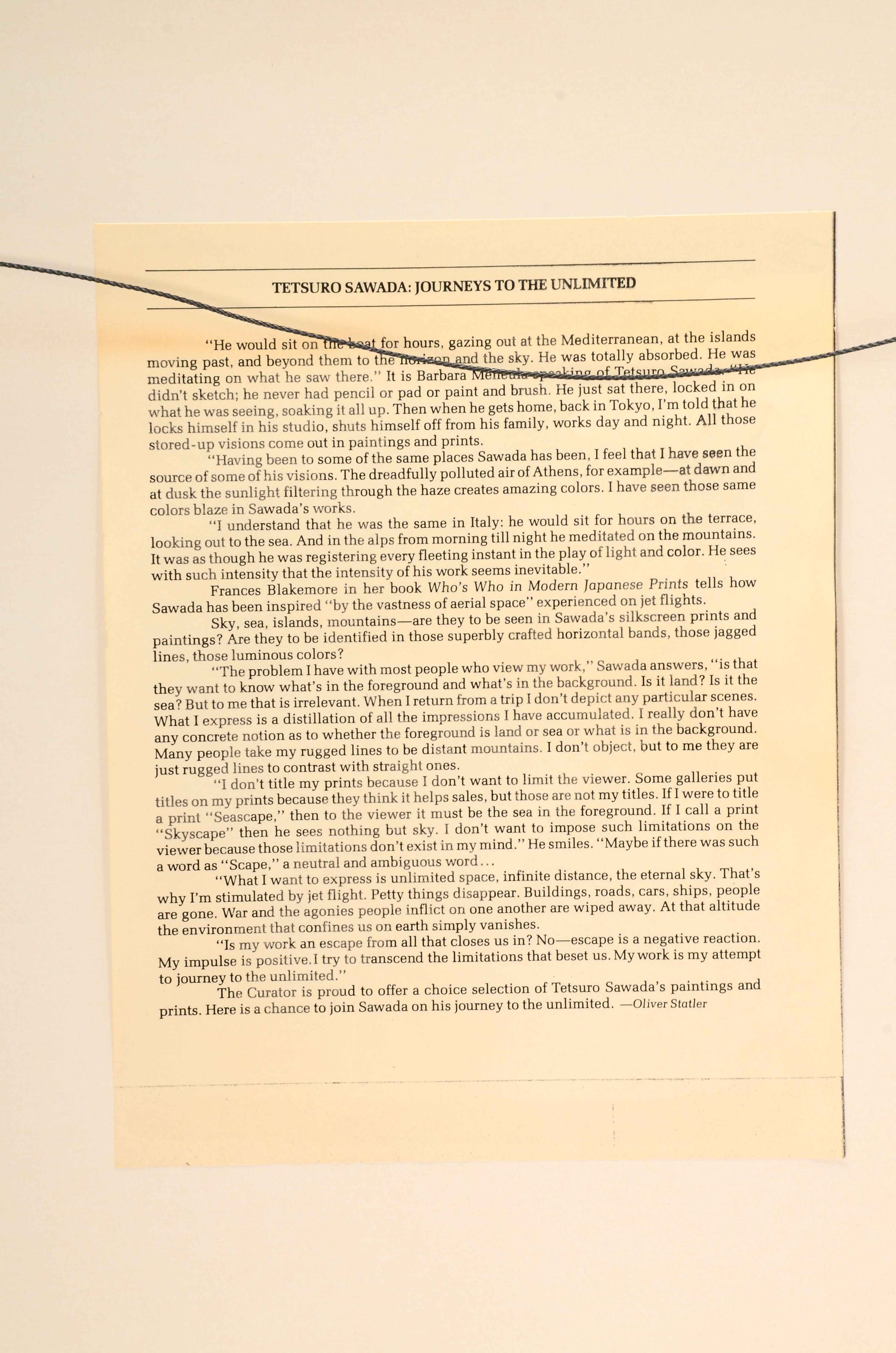 Tetsuro Sawada Signed 1985 Limited Edition Serigraph "Blue Horizon"