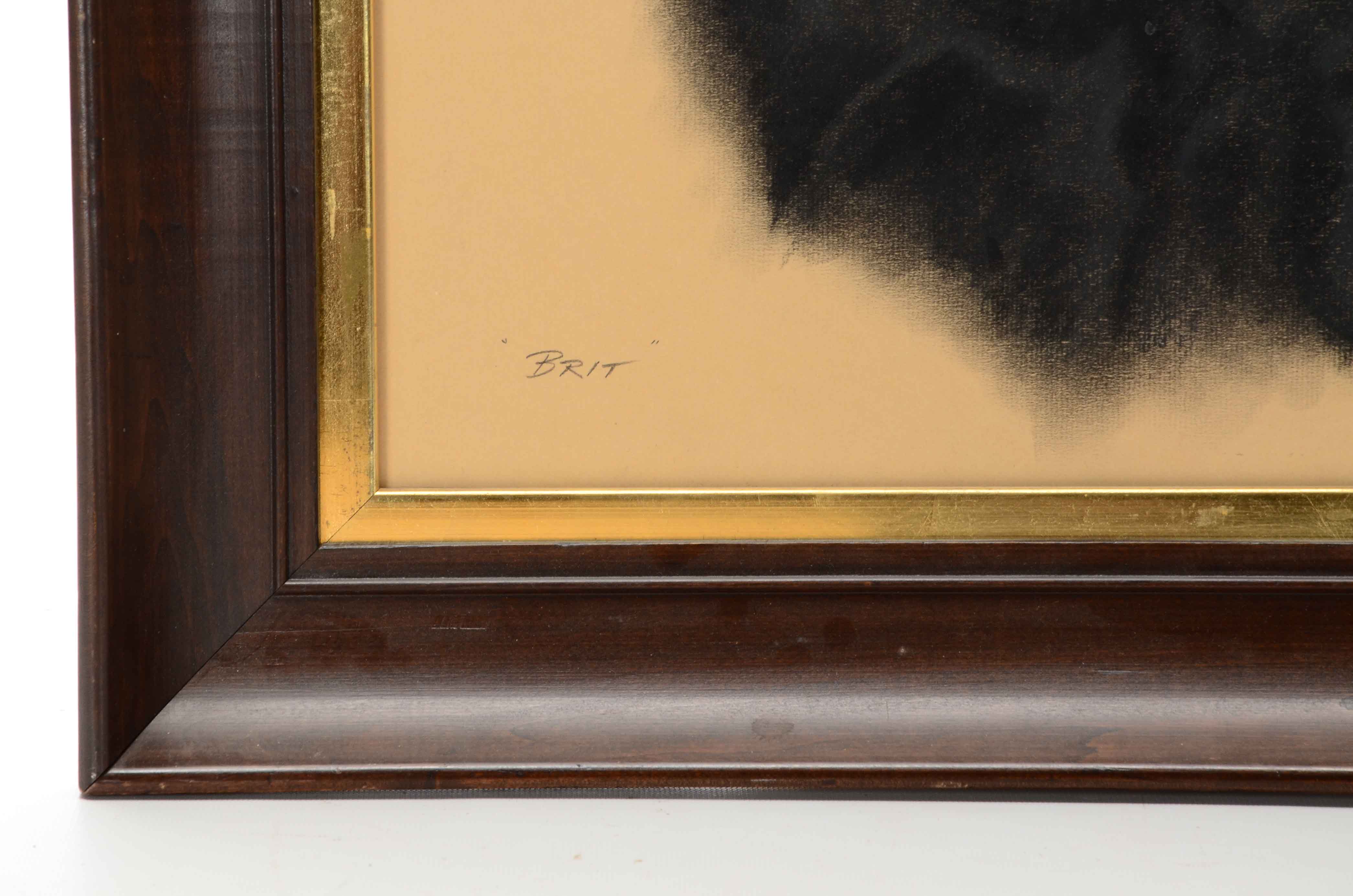 Robert Hickey Original Vintage Pastel Dog Portrait "Brit"