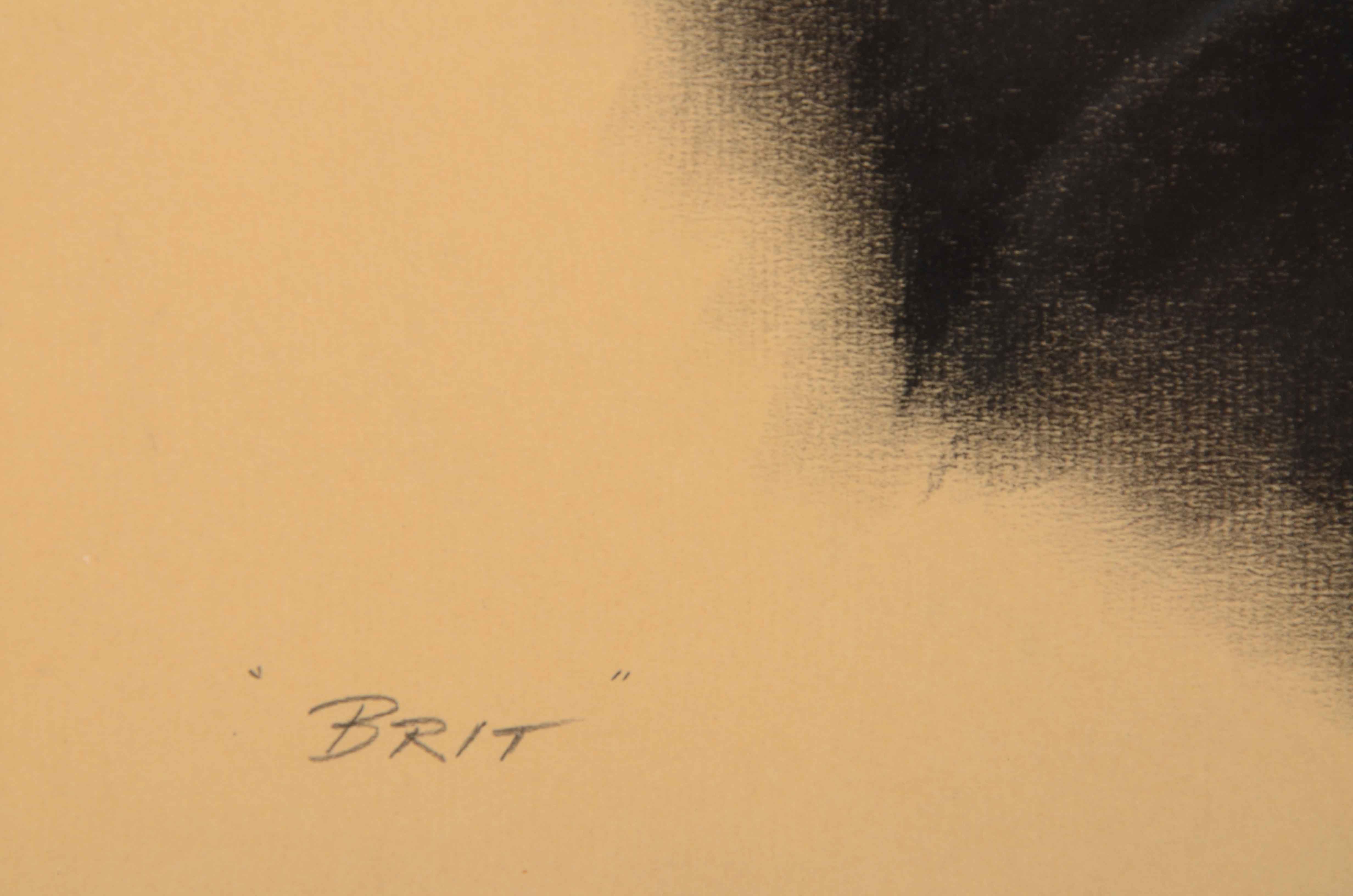 Robert Hickey Original Vintage Pastel Dog Portrait "Brit"