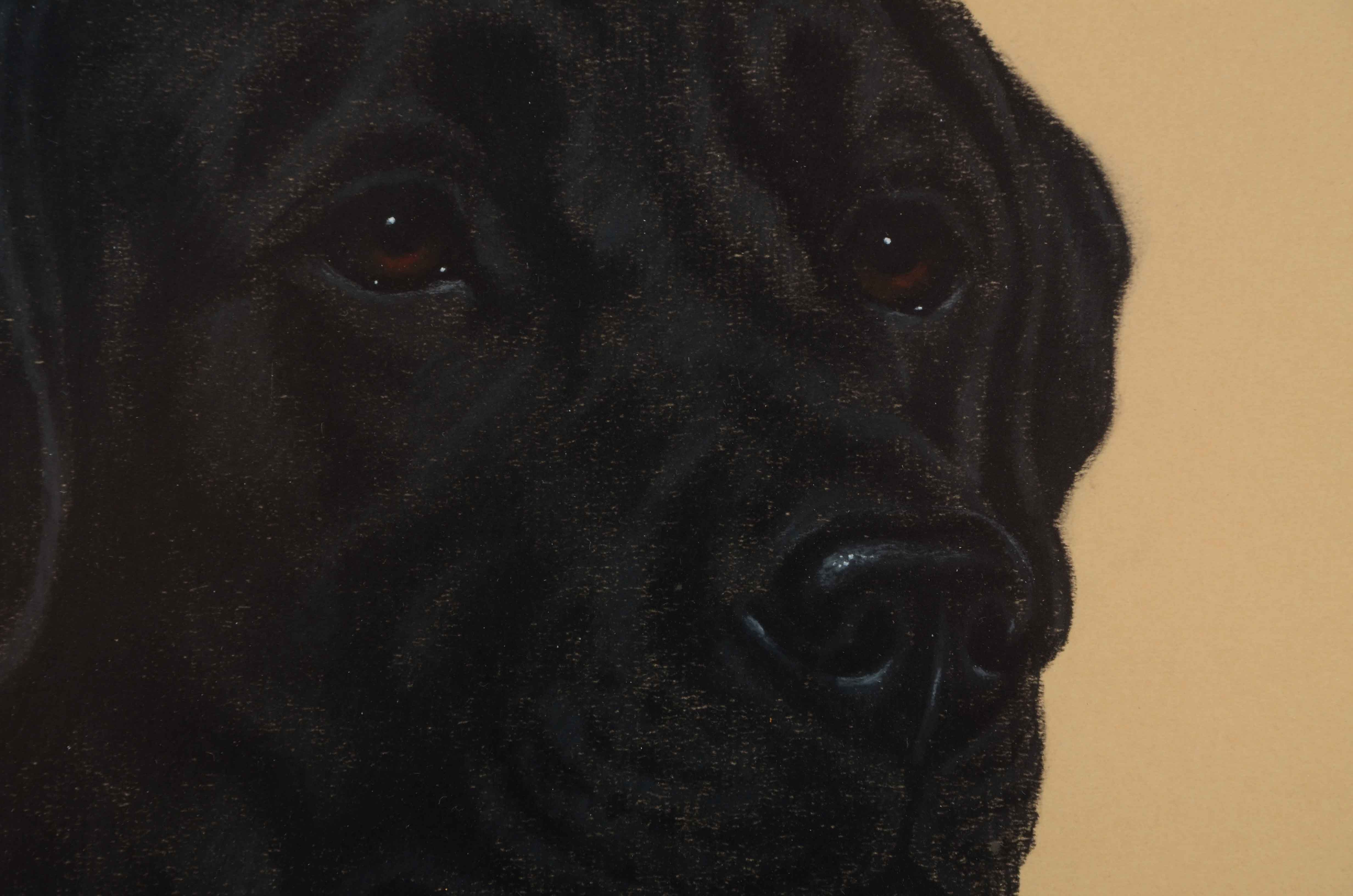 Robert Hickey Original Vintage Pastel Dog Portrait "Brit"