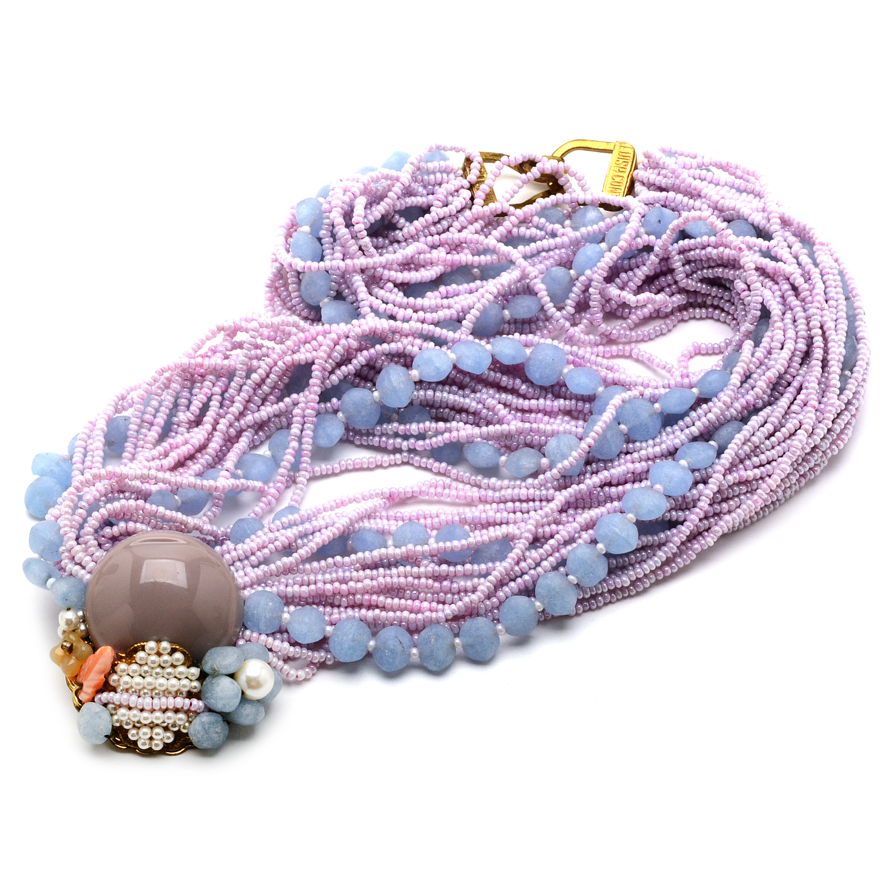 Luisa Conti Italian Glass Bead Torsade Necklace