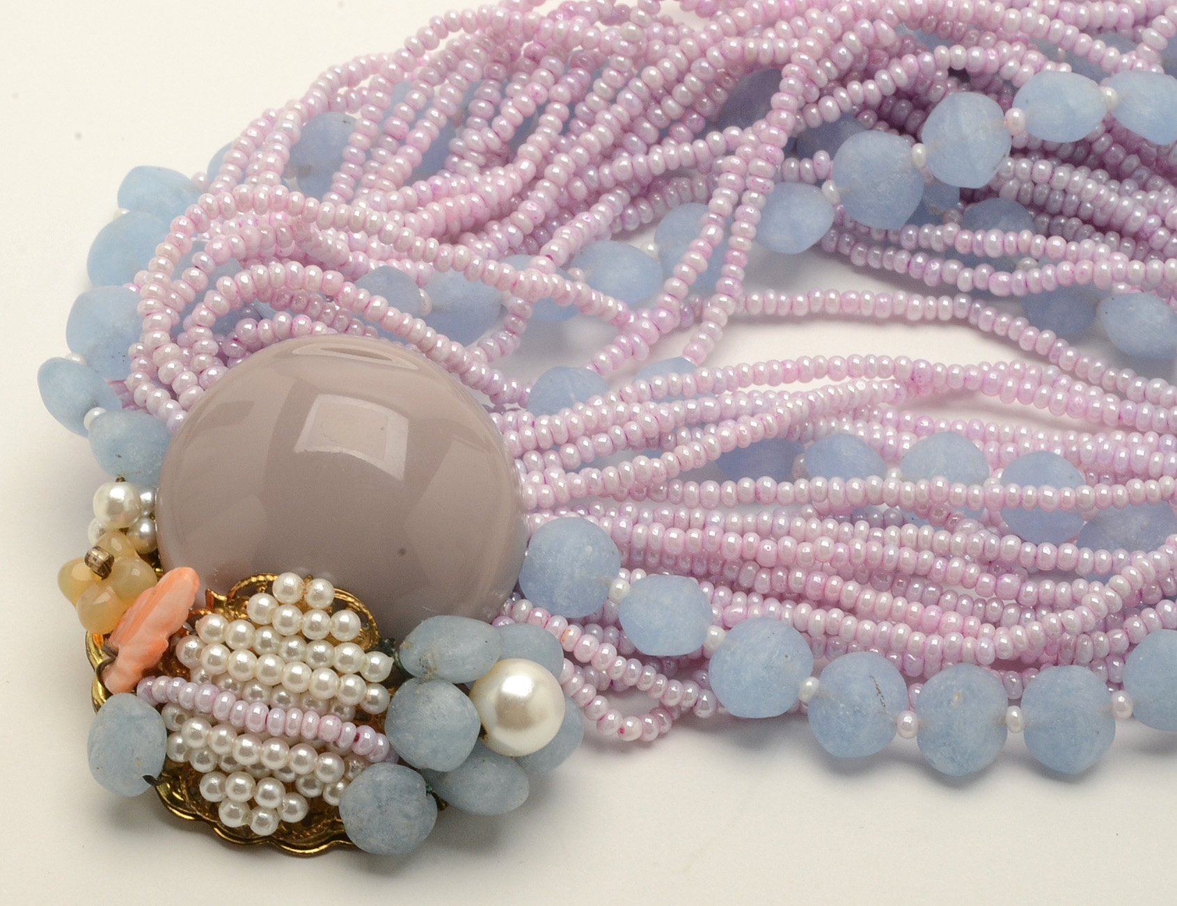 Luisa Conti Italian Glass Bead Torsade Necklace