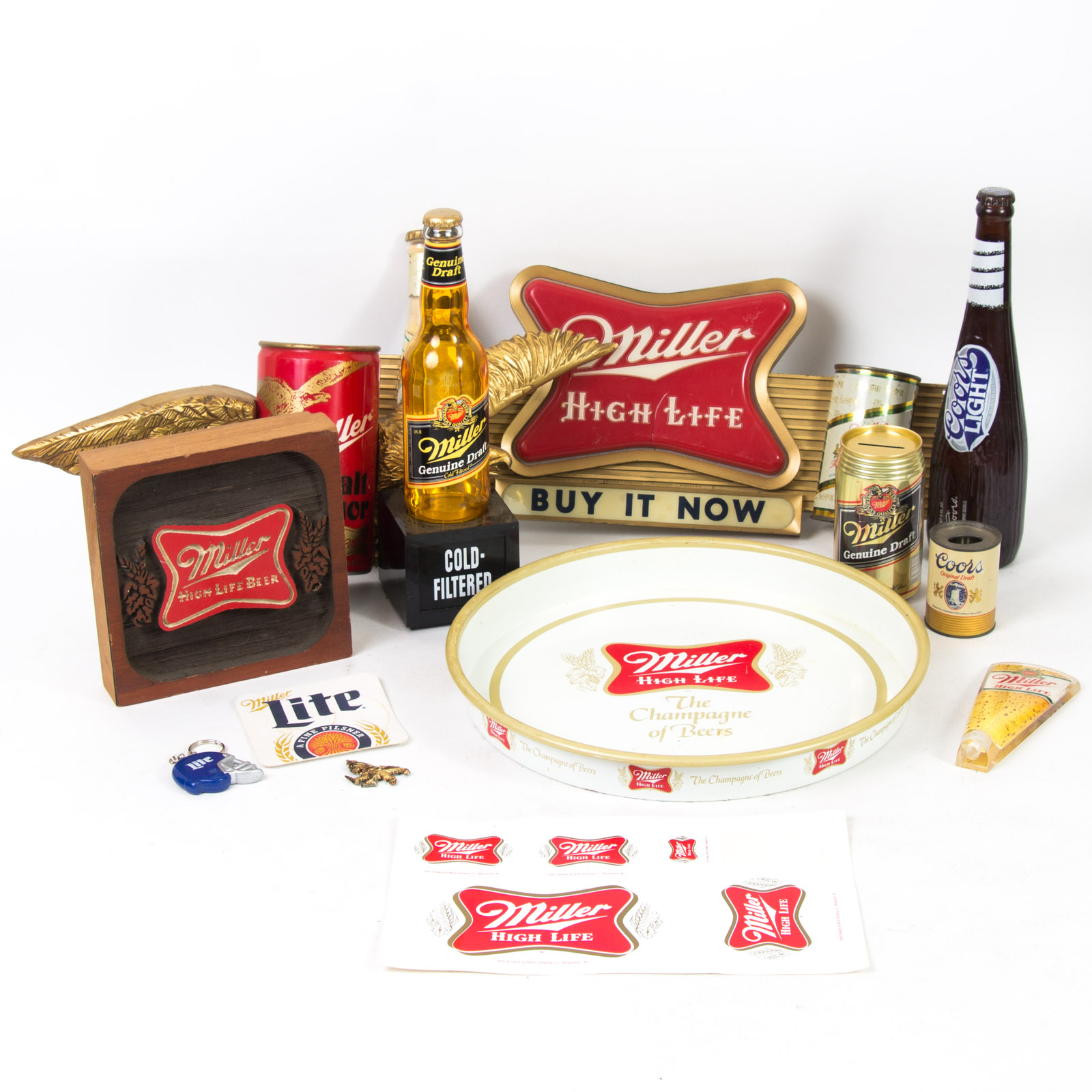 Vintage Miller Light Up Beer Signs and Related Decor