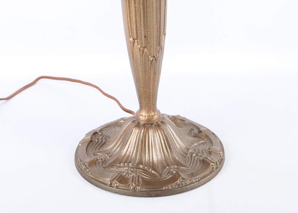 Antique Art Nouveau Reverse Painted Lamp