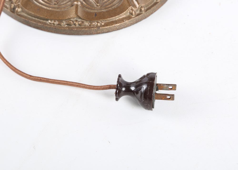 Antique Art Nouveau Reverse Painted Lamp