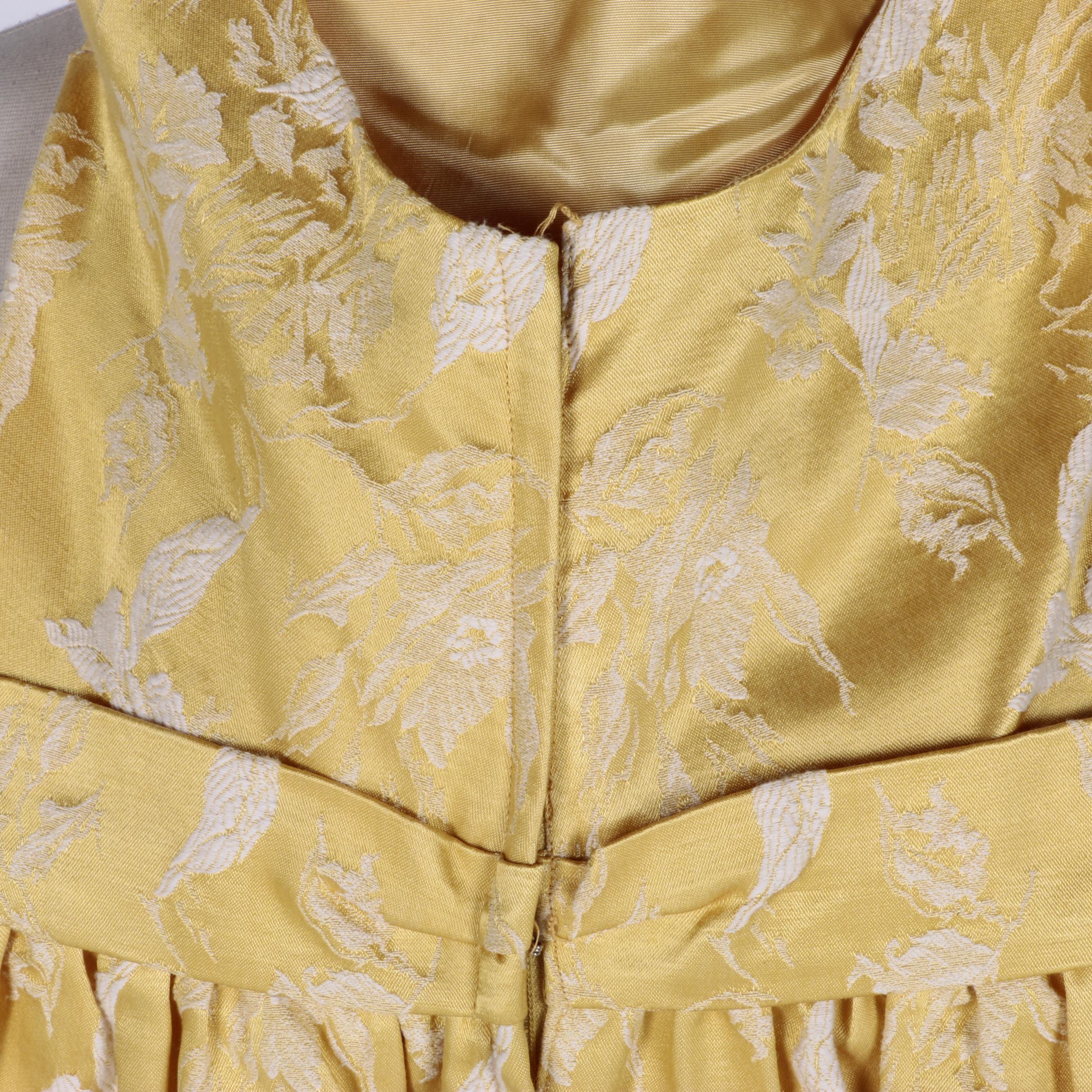 Vintage 1960s Gold Brocade Column Dress