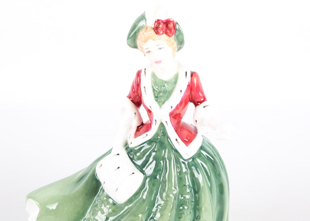 Royal Doulton Christmas Figurines Featuring Pretty Ladies