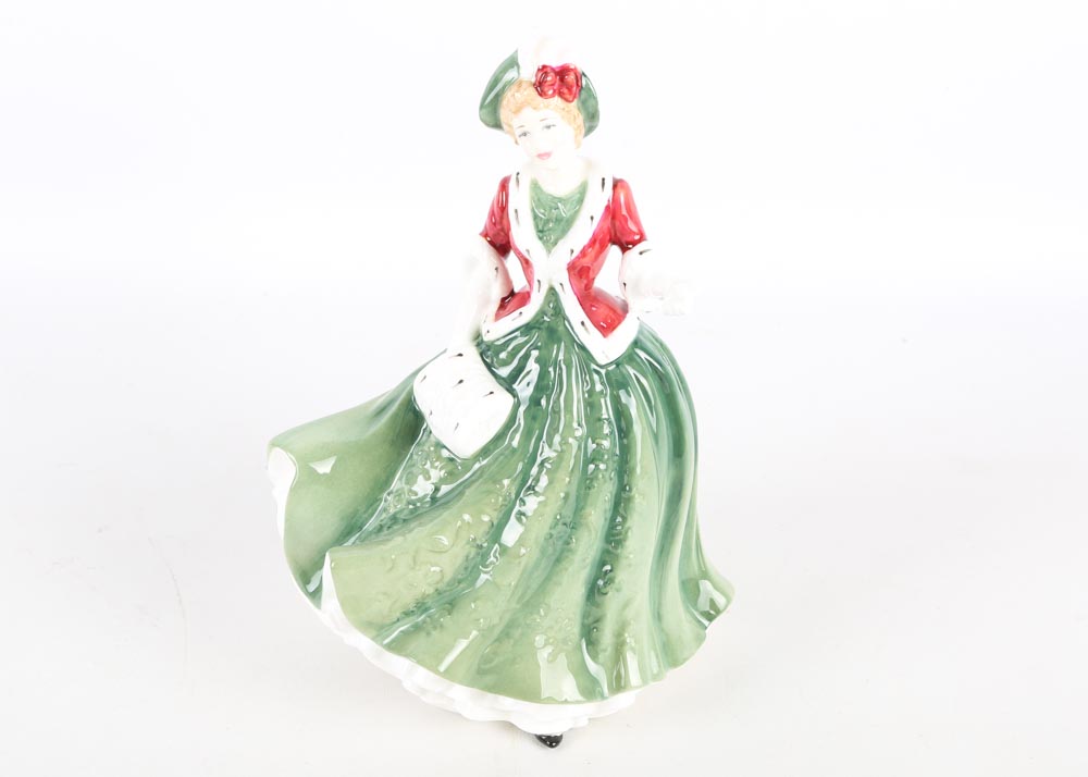 Royal Doulton Christmas Figurines Featuring Pretty Ladies