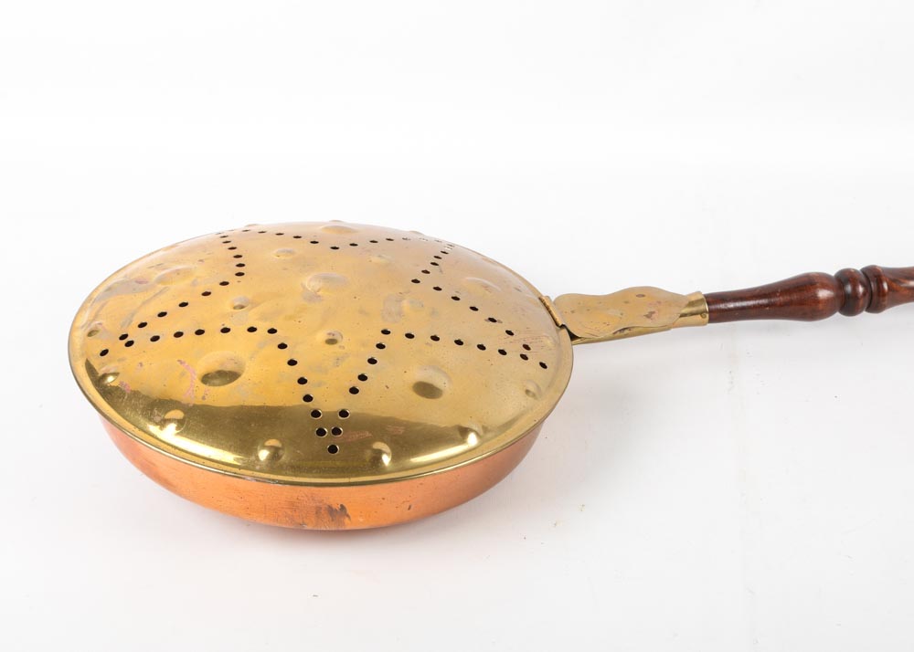 Vintage Brass and Copper Coal Warmer