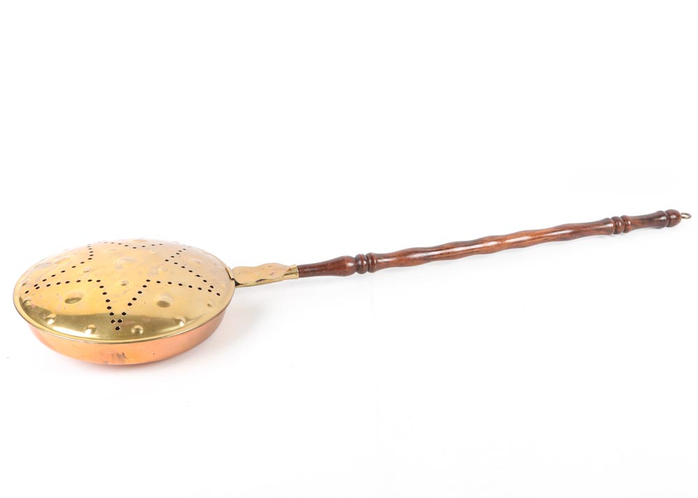 Vintage Brass and Copper Coal Warmer