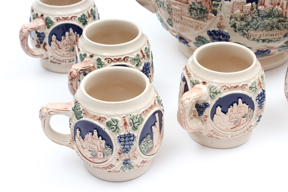 Vintage Gerz German Lidded Punch Bowl