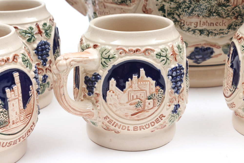 Vintage Gerz German Lidded Punch Bowl