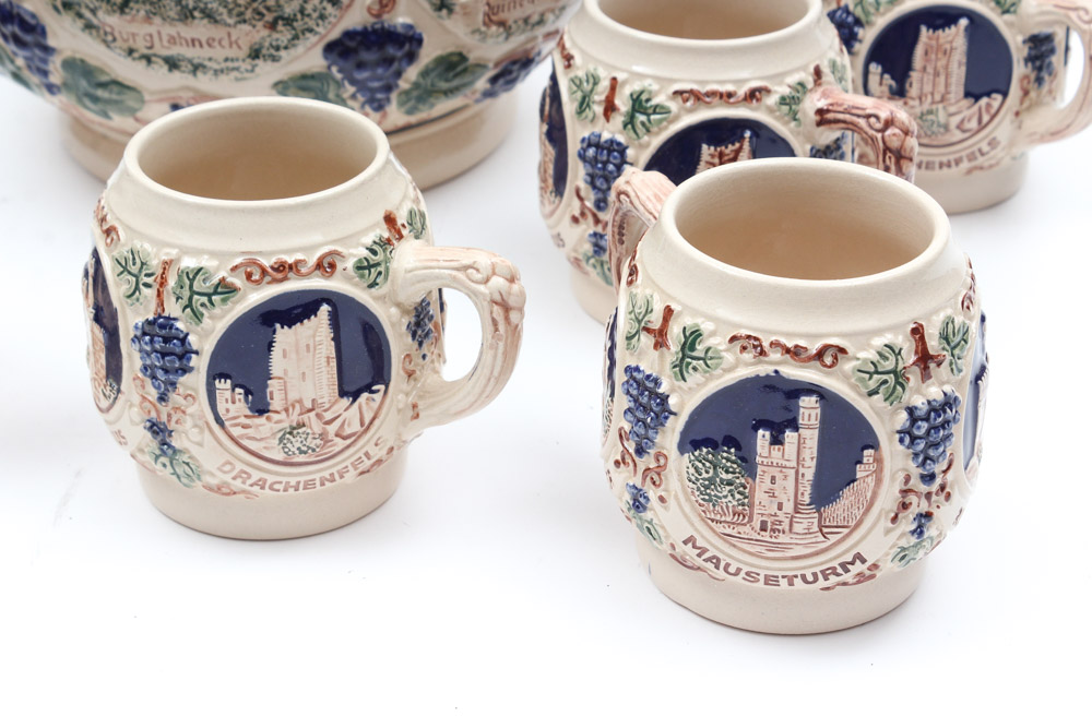 Vintage Gerz German Lidded Punch Bowl