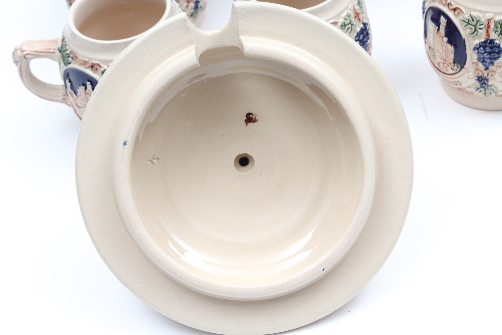 Vintage Gerz German Lidded Punch Bowl