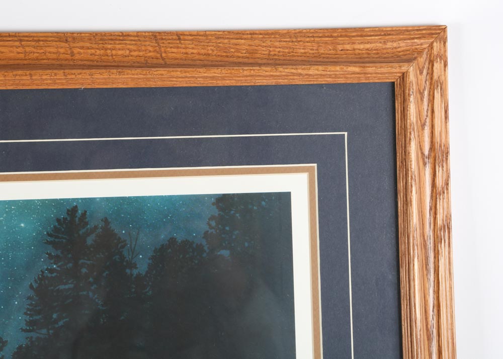 Limited Edition "Harvest Moon Walleye" Offset Lithograph Signed By Jon Q. Wright