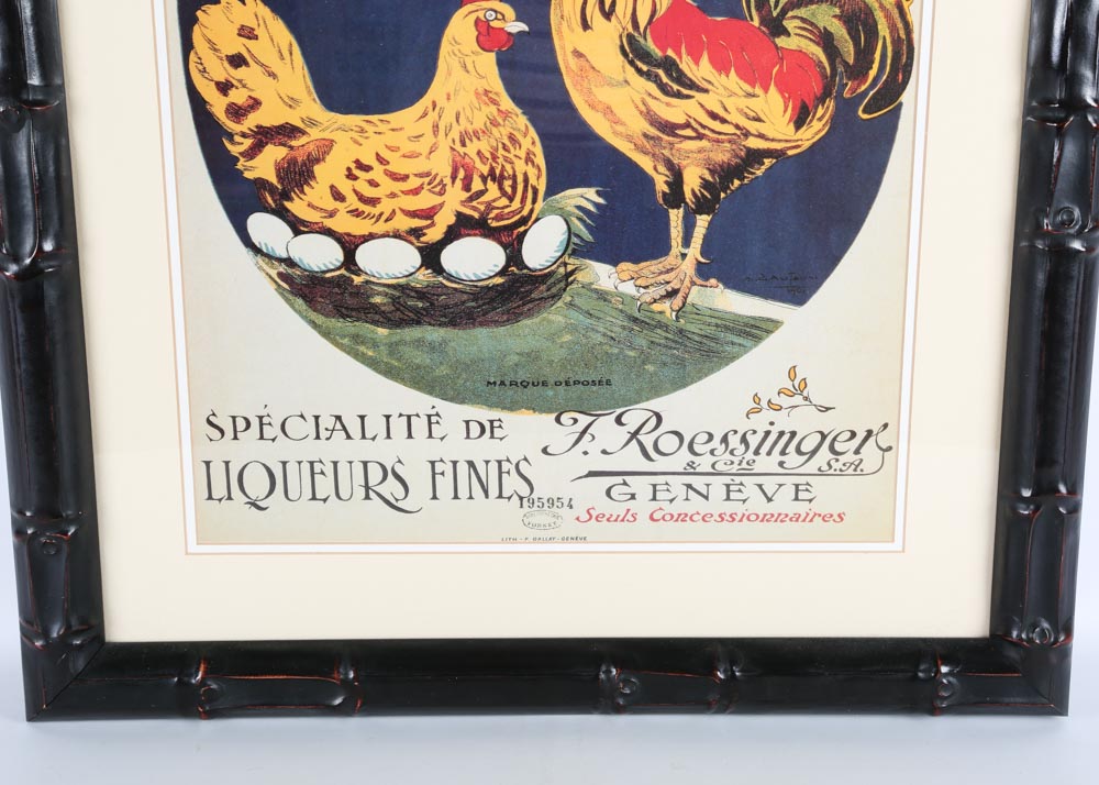 Cognac Aux Oefs Liquers Offset Lithograph