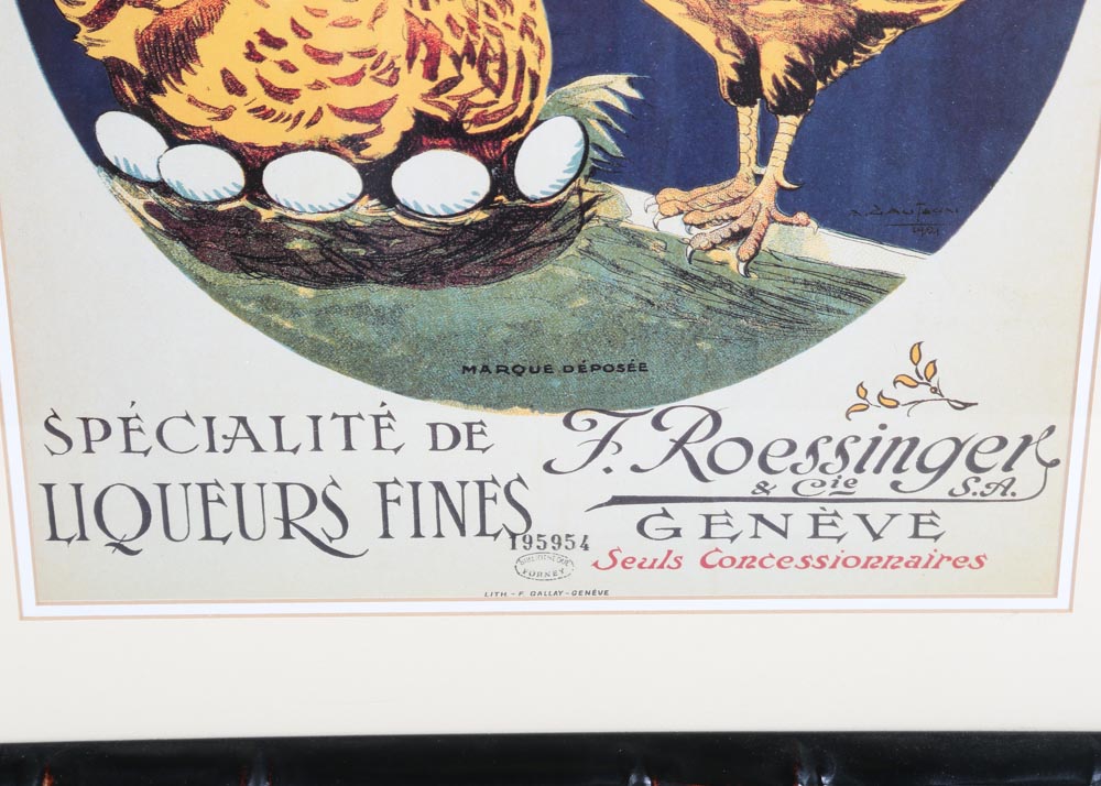 Cognac Aux Oefs Liquers Offset Lithograph