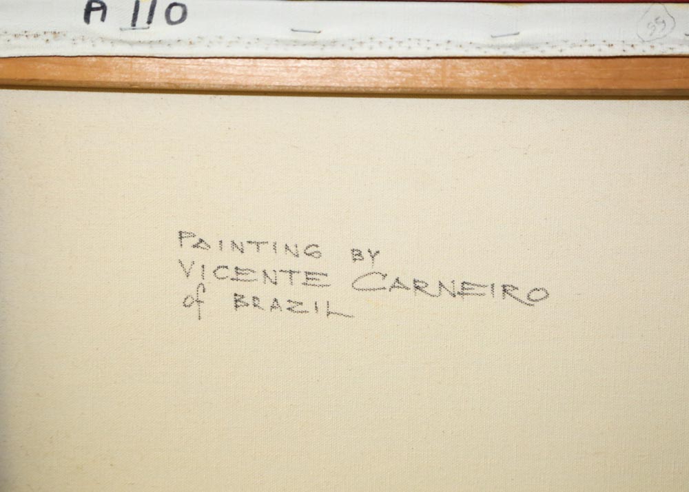 Original Vicente Carneiro Abstract Oil Painting on Canvas