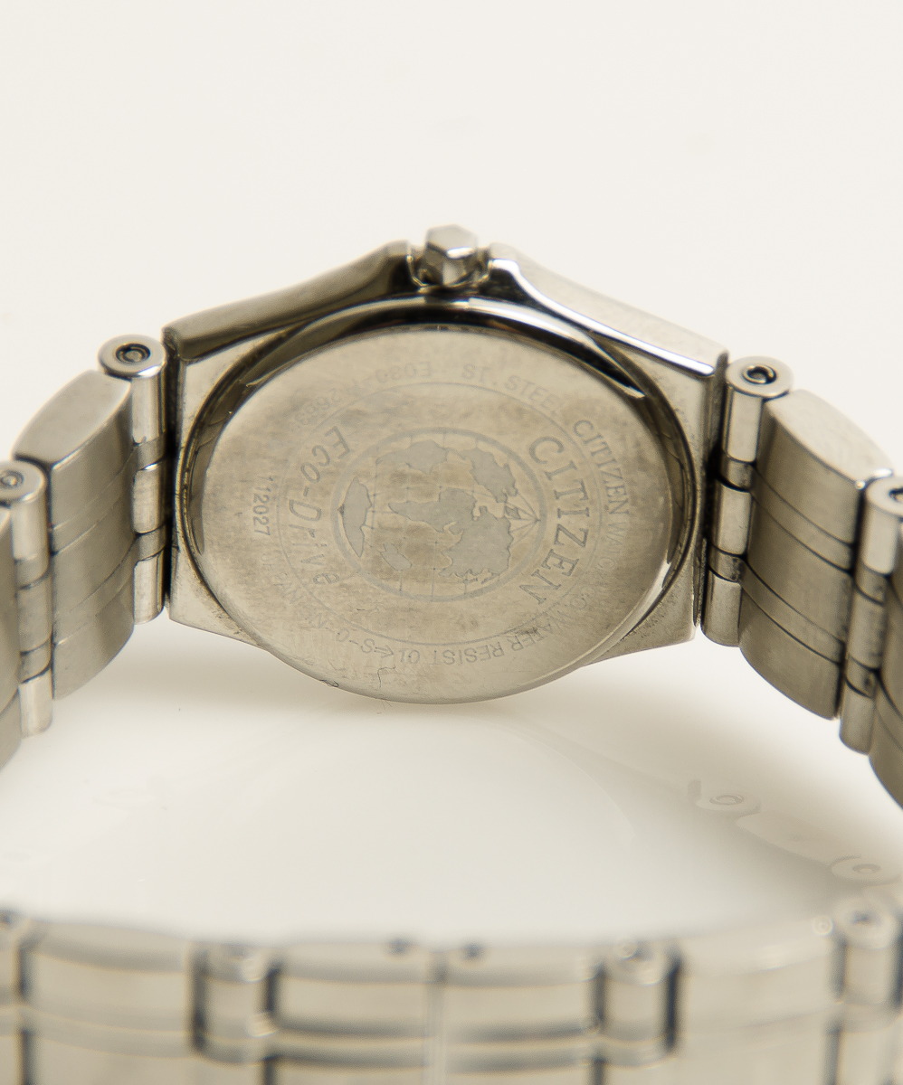 Citizen Eco-Drive Stainless Steel Watch with Diamond Bezel