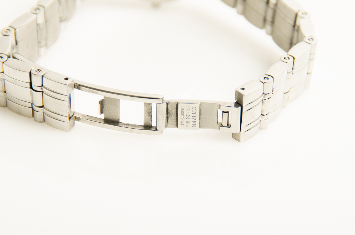 Citizen Eco-Drive Stainless Steel Watch with Diamond Bezel