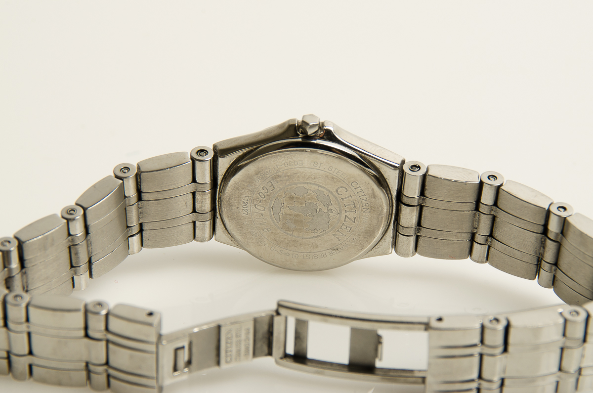 Citizen Eco-Drive Stainless Steel Watch with Diamond Bezel