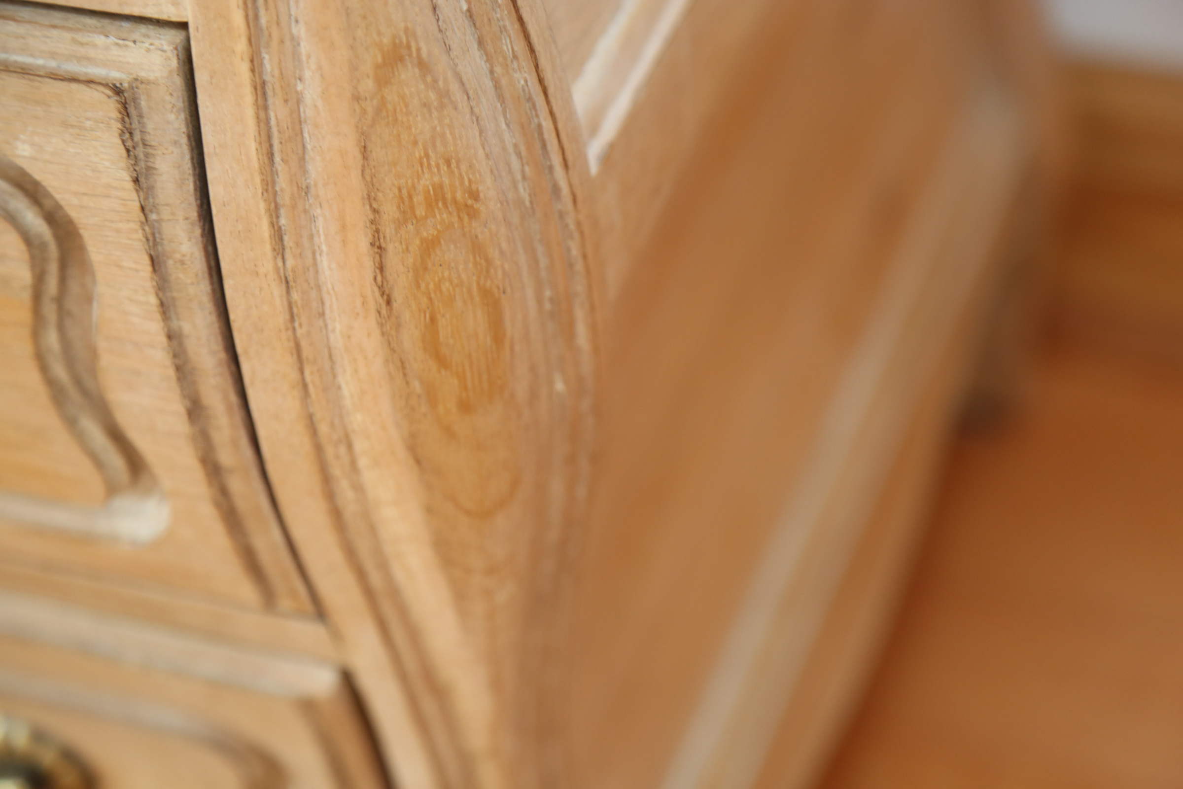 French Provincial Style White Oak Bombe Chest by Hickory White