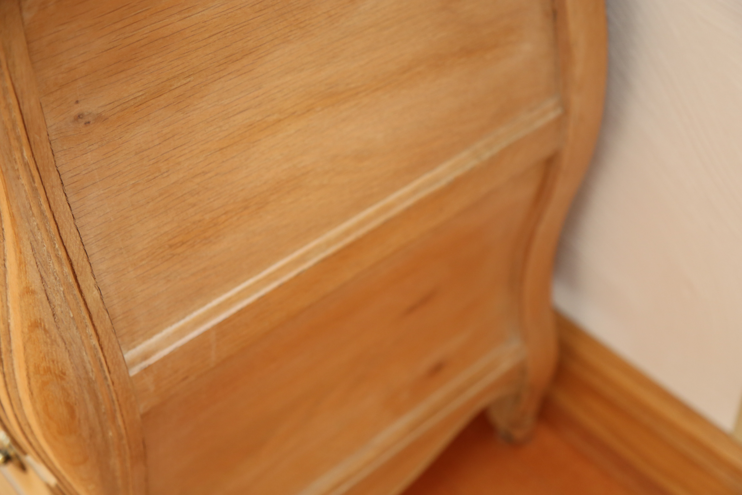 French Provincial Style White Oak Bombe Chest by Hickory White