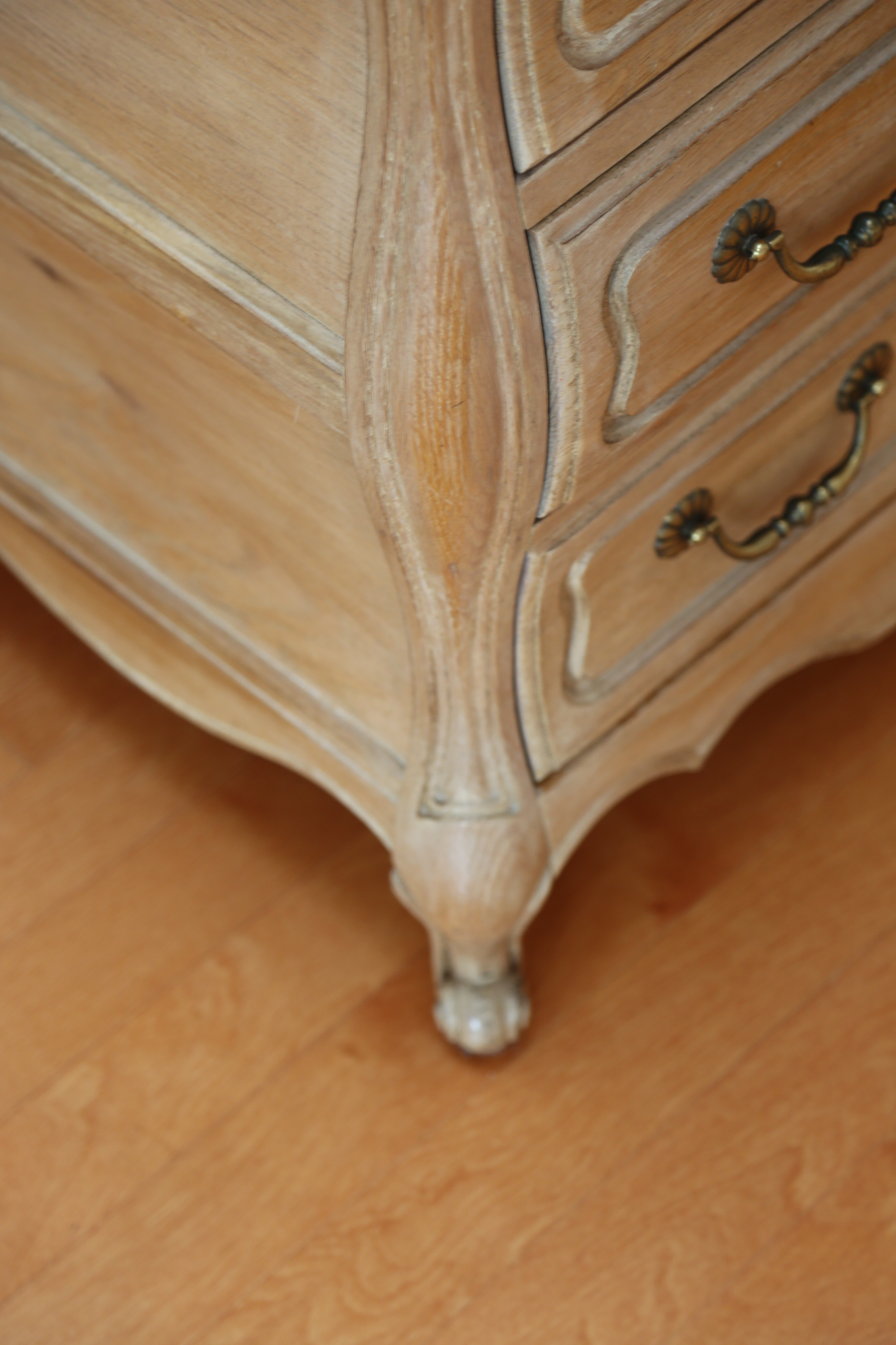 French Provincial Style White Oak Bombe Chest by Hickory White